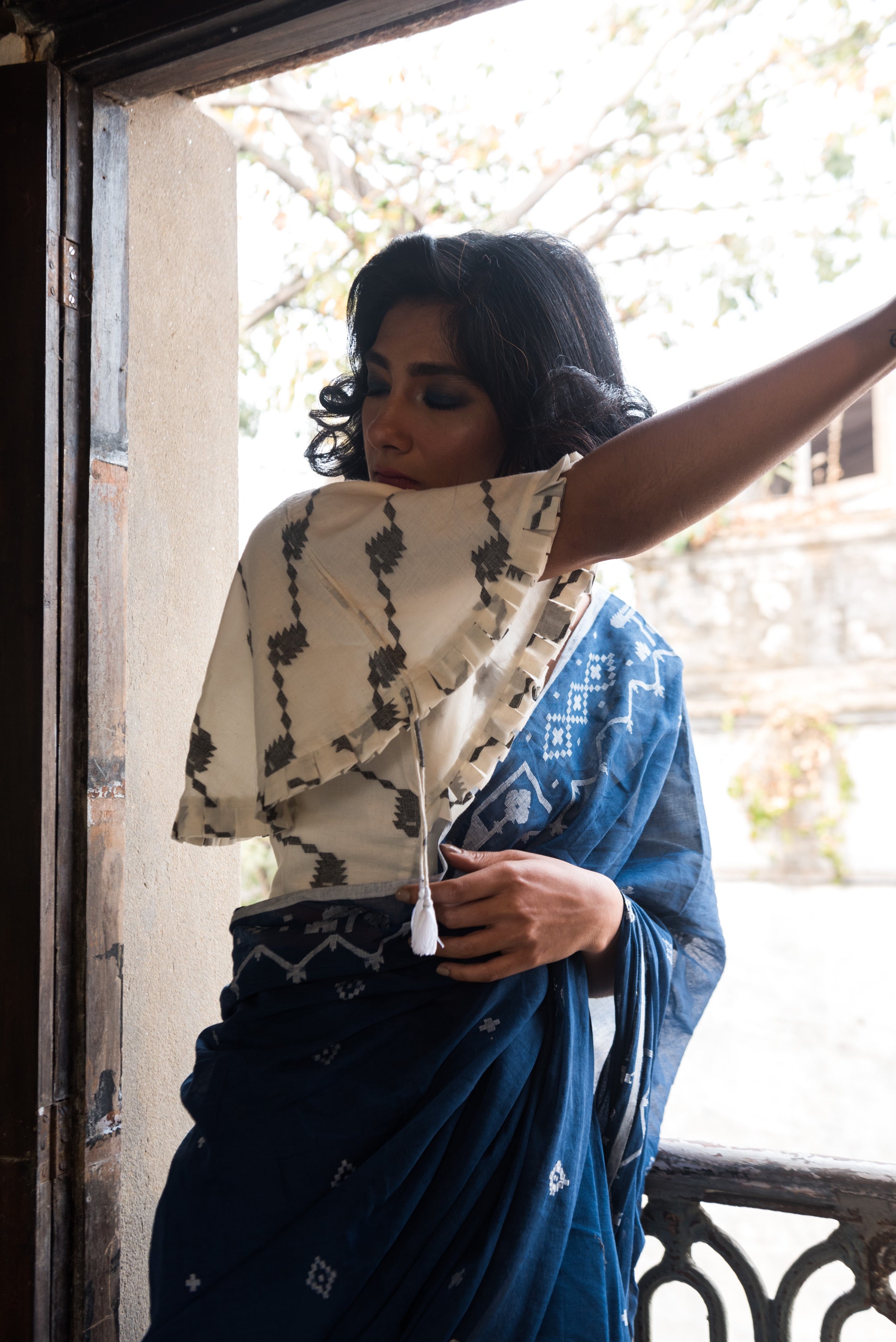 INDIGO BLUE JAMDANI SAREE
