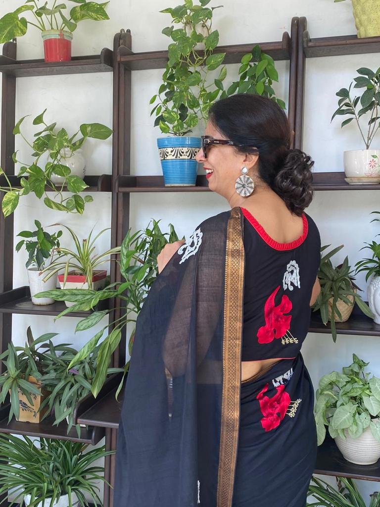 BLACK DEVI POSTER SAREE