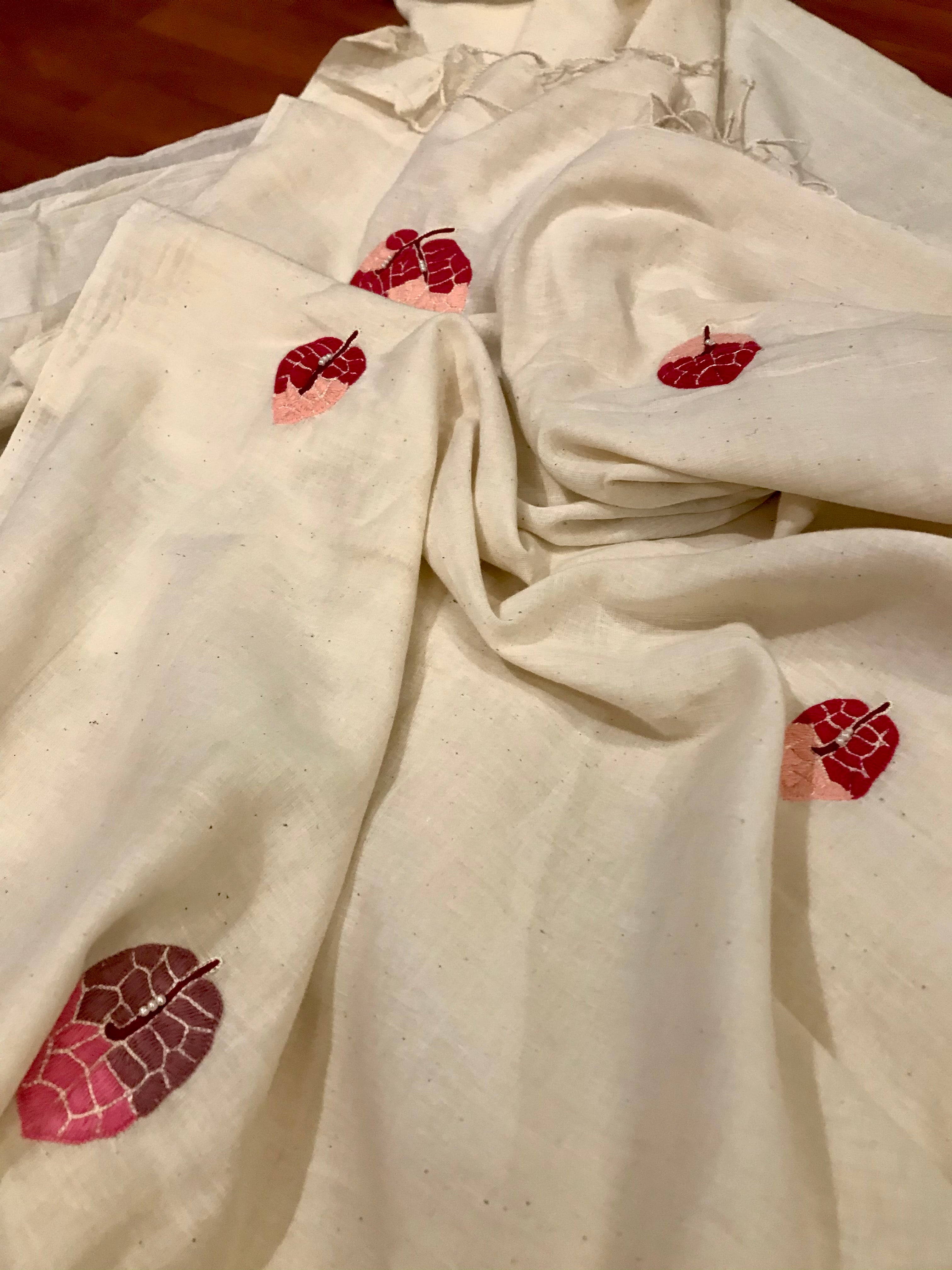 WHITE BOUGAINVILLEA SAREE