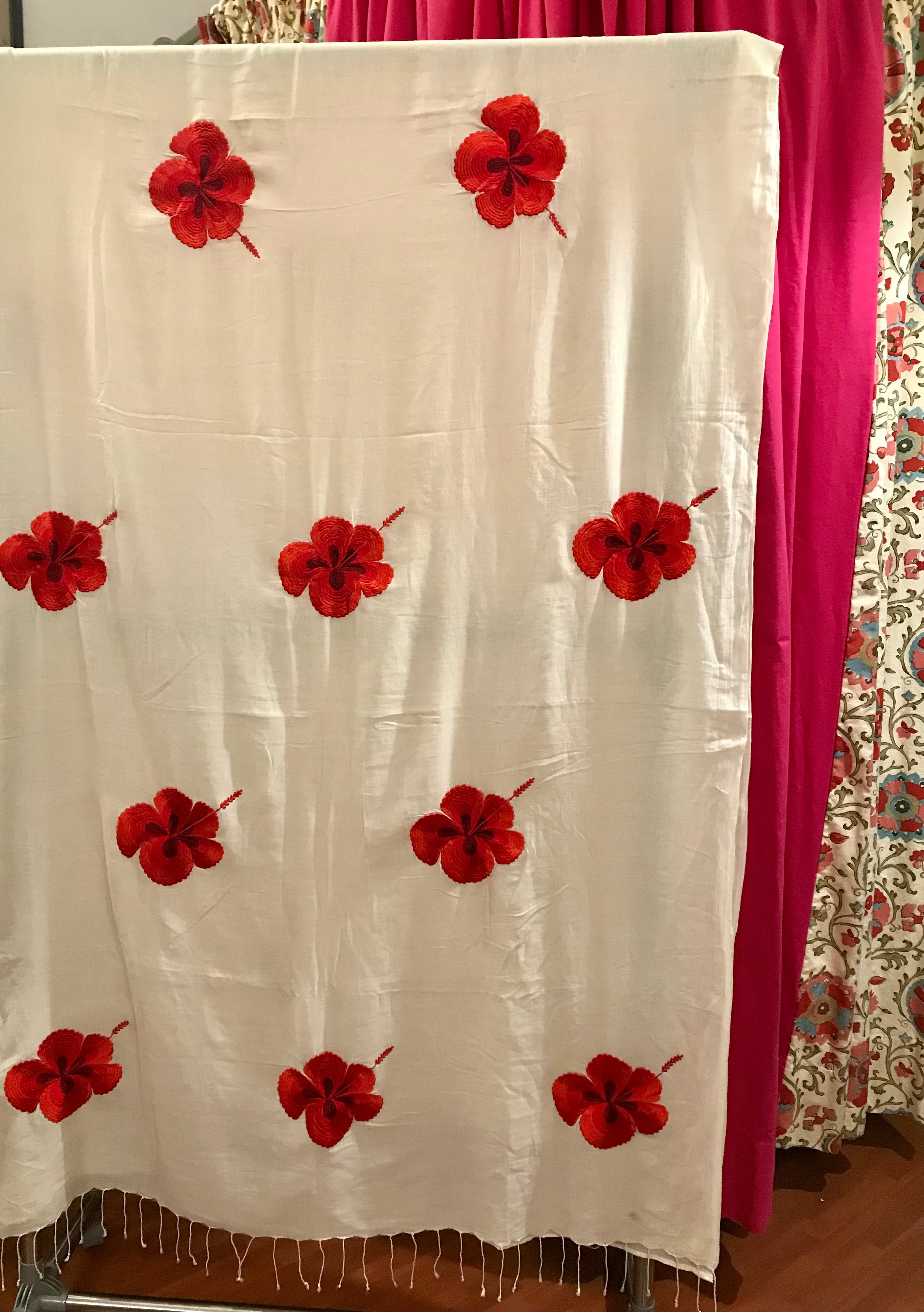 WHITE JABA SAREE