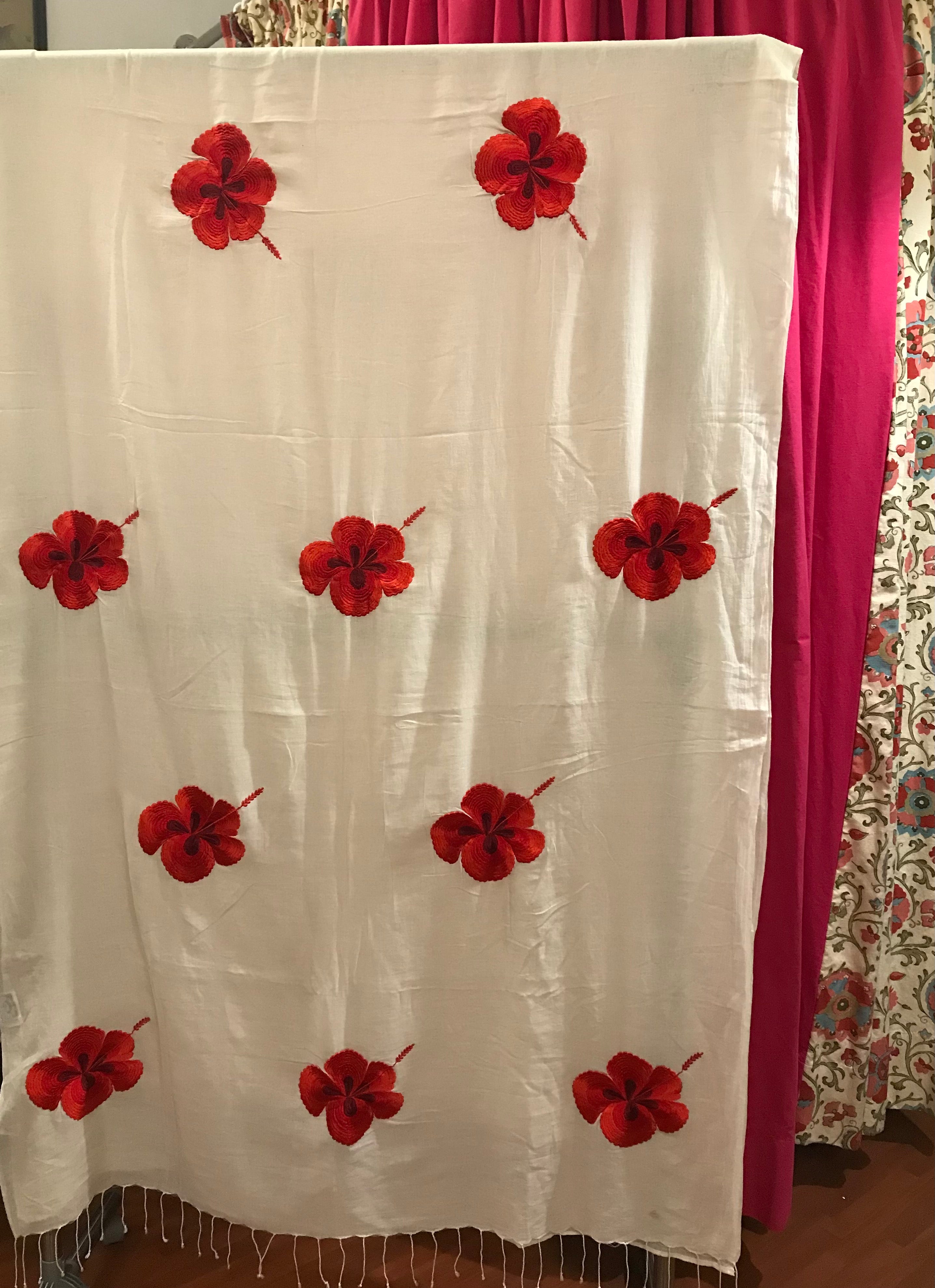 WHITE JABA SAREE