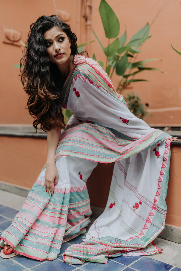 PINK ROSES SAREE