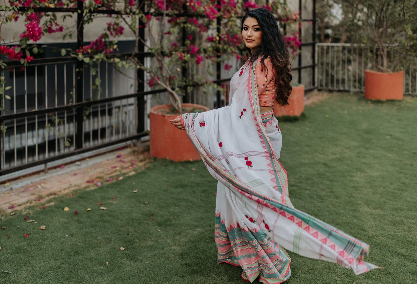 PINK ROSES SAREE