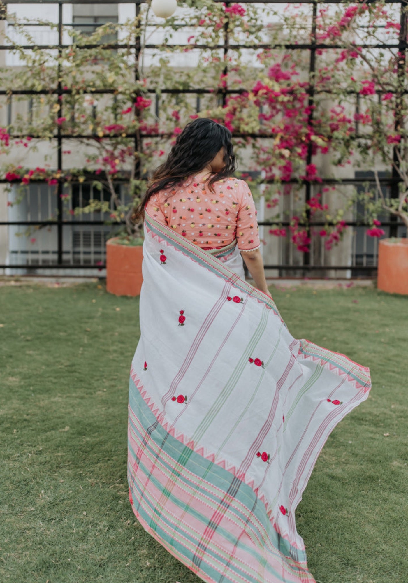 PINK ROSES SAREE