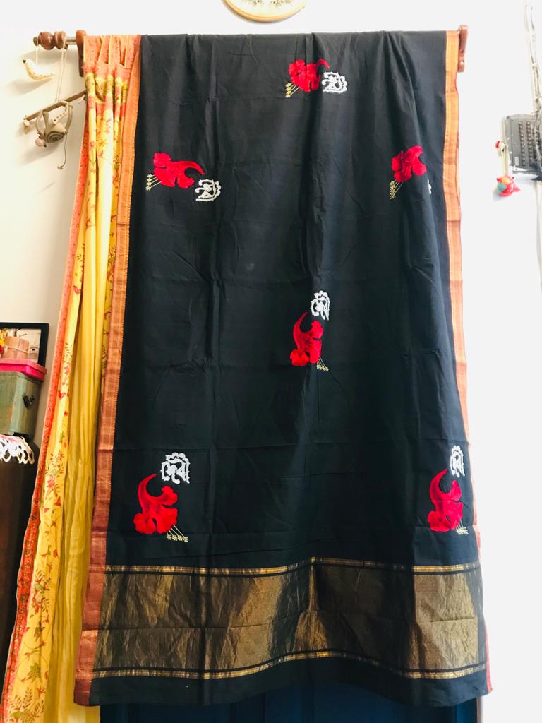 BLACK DEVI POSTER SAREE