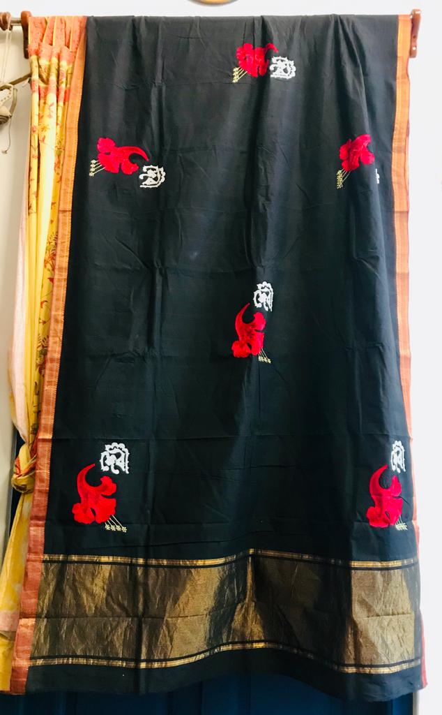 BLACK DEVI POSTER SAREE