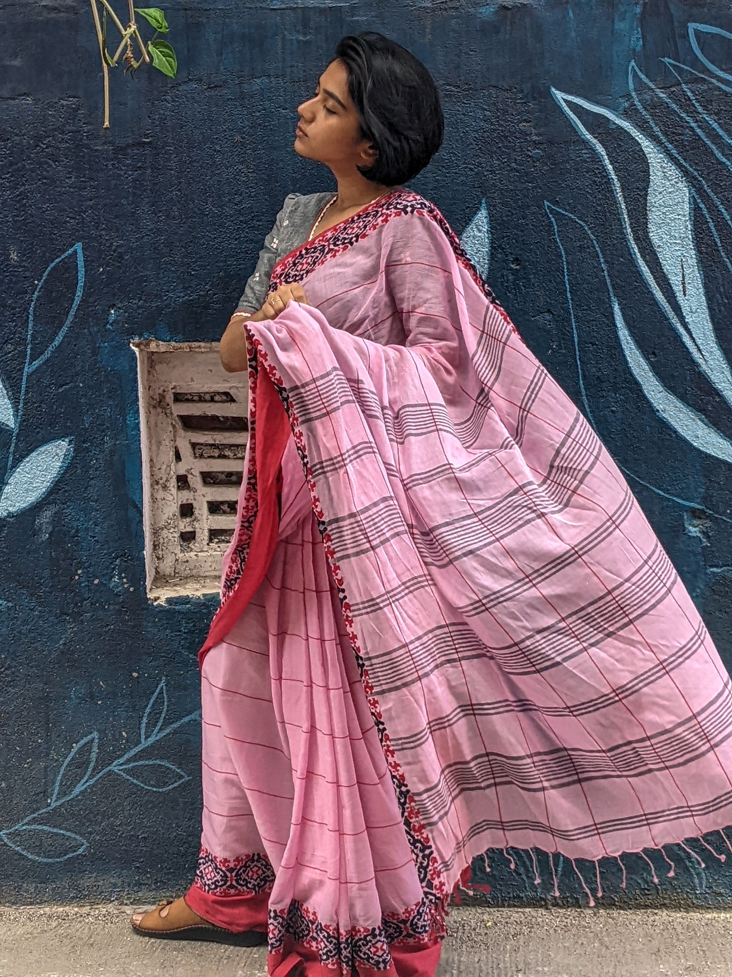 PINK ATHANGUDI (SAREE)