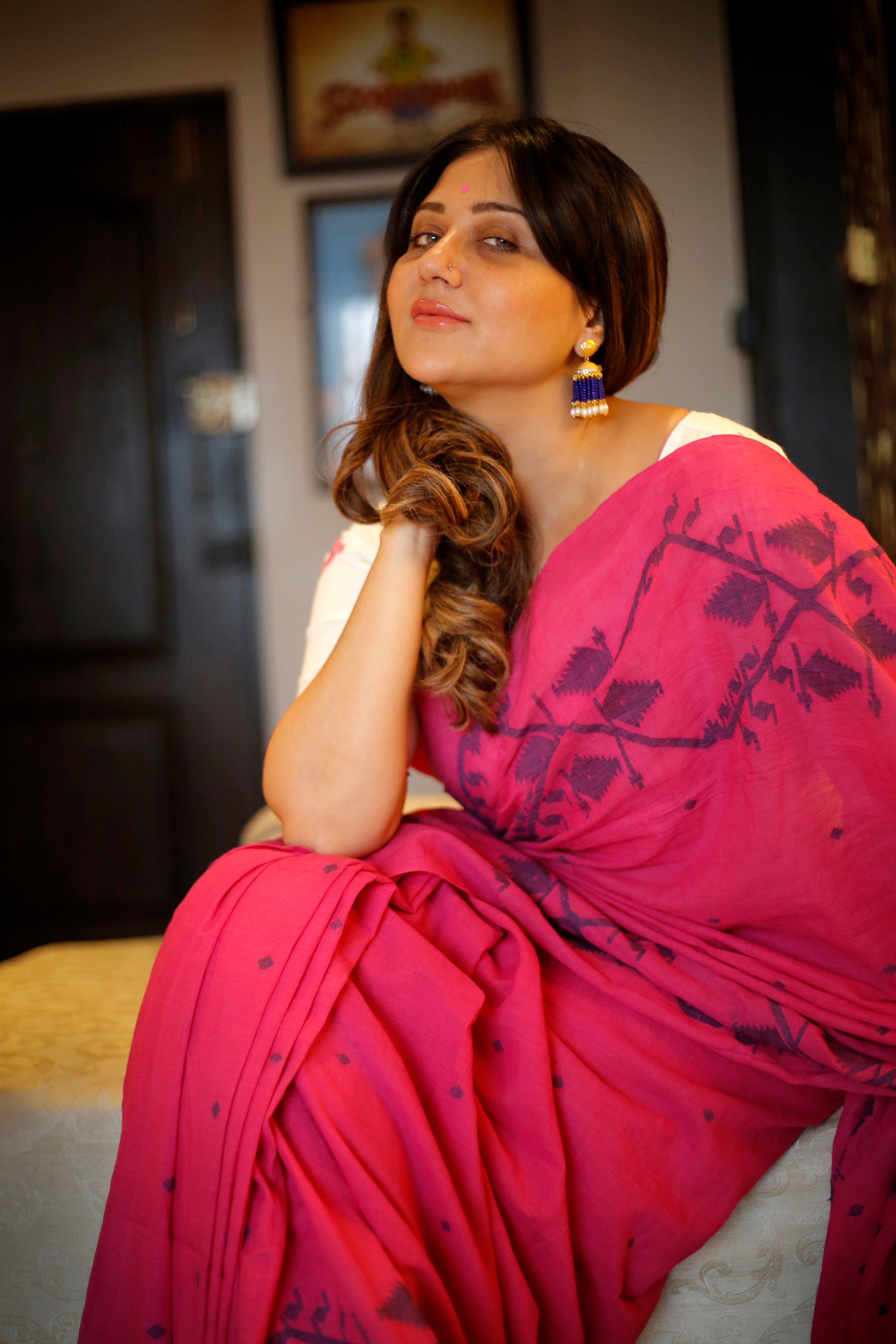 PINK JAMDANI SAREE