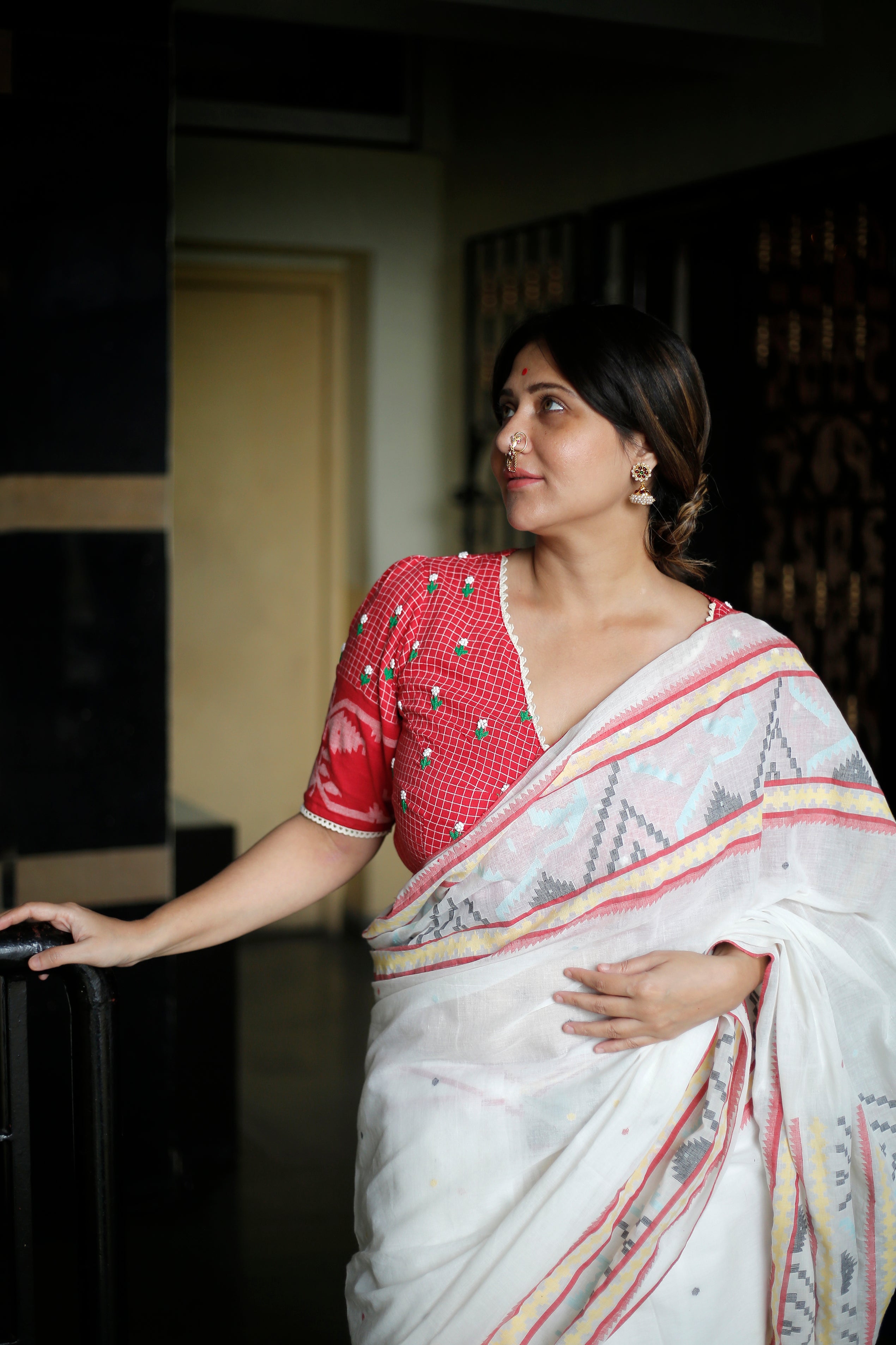 WHITE JAMDANI SAREE