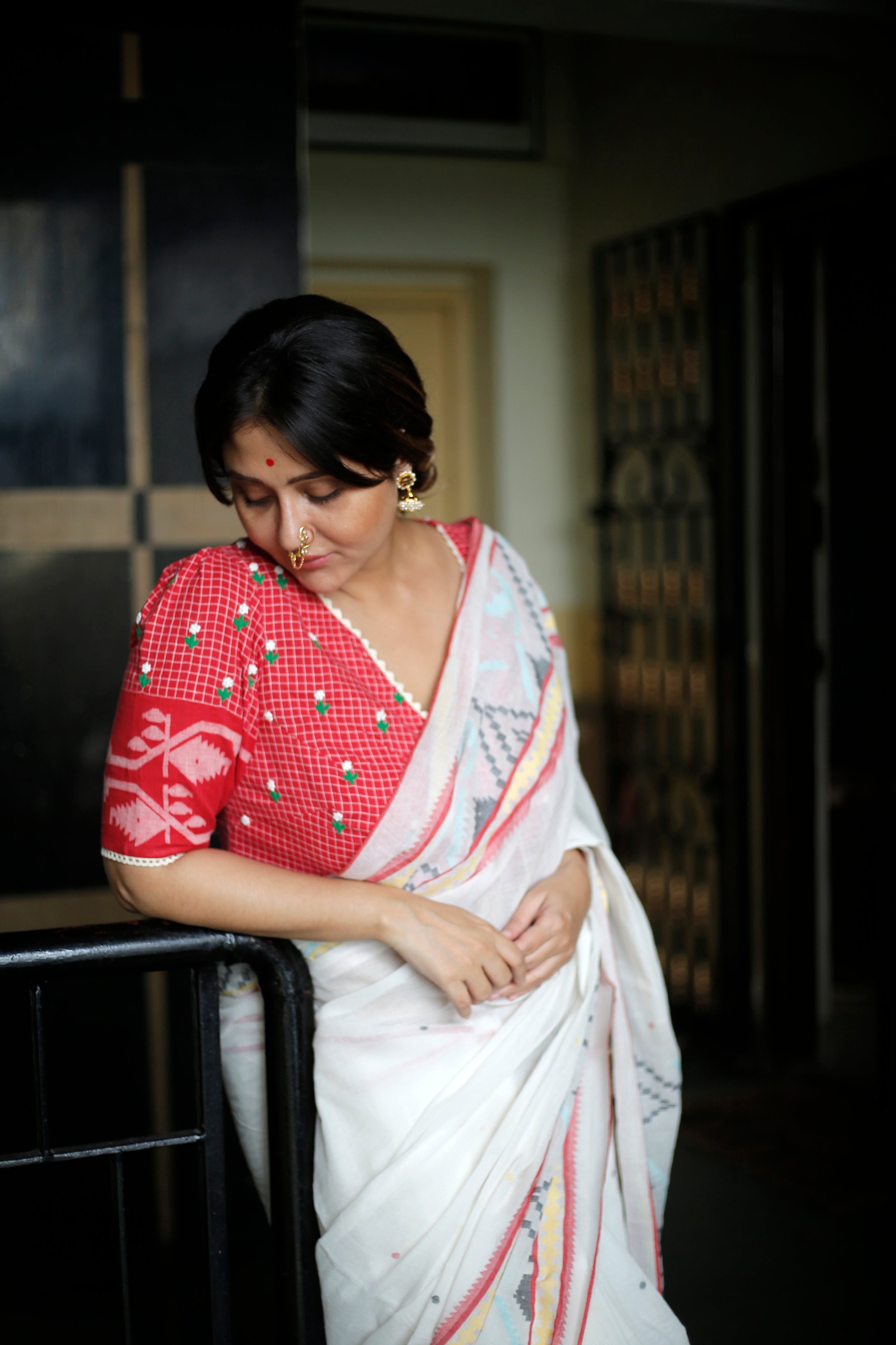 WHITE JAMDANI SAREE