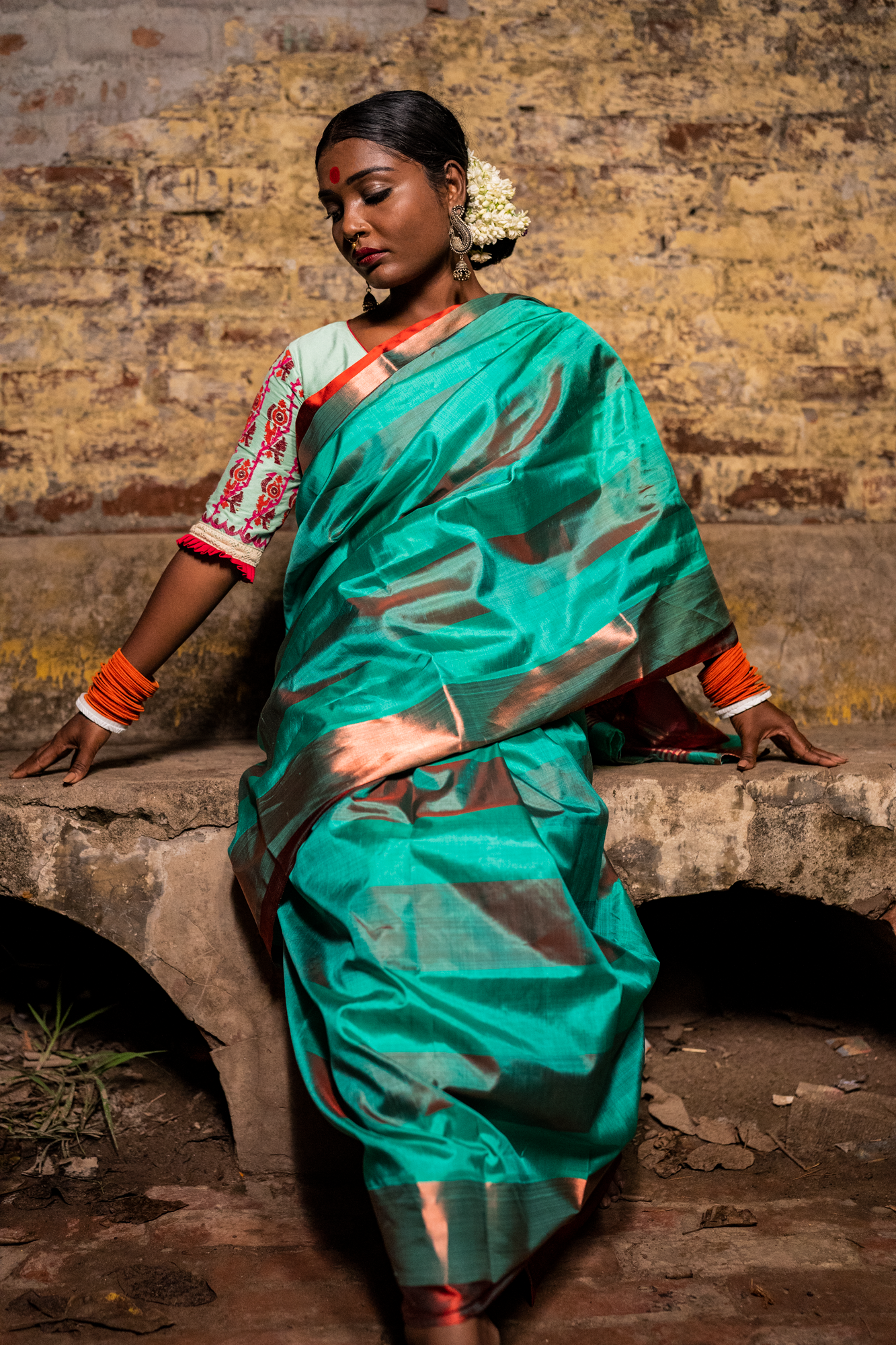 MINT ORANGE (SAREE)