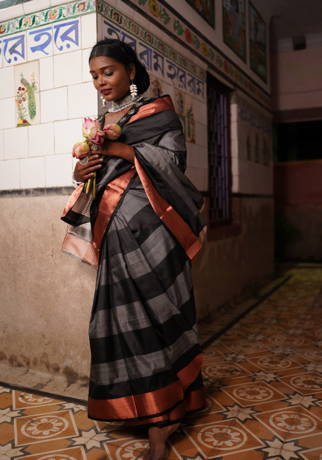 BLACK & COPPER GOROD (SAREE)