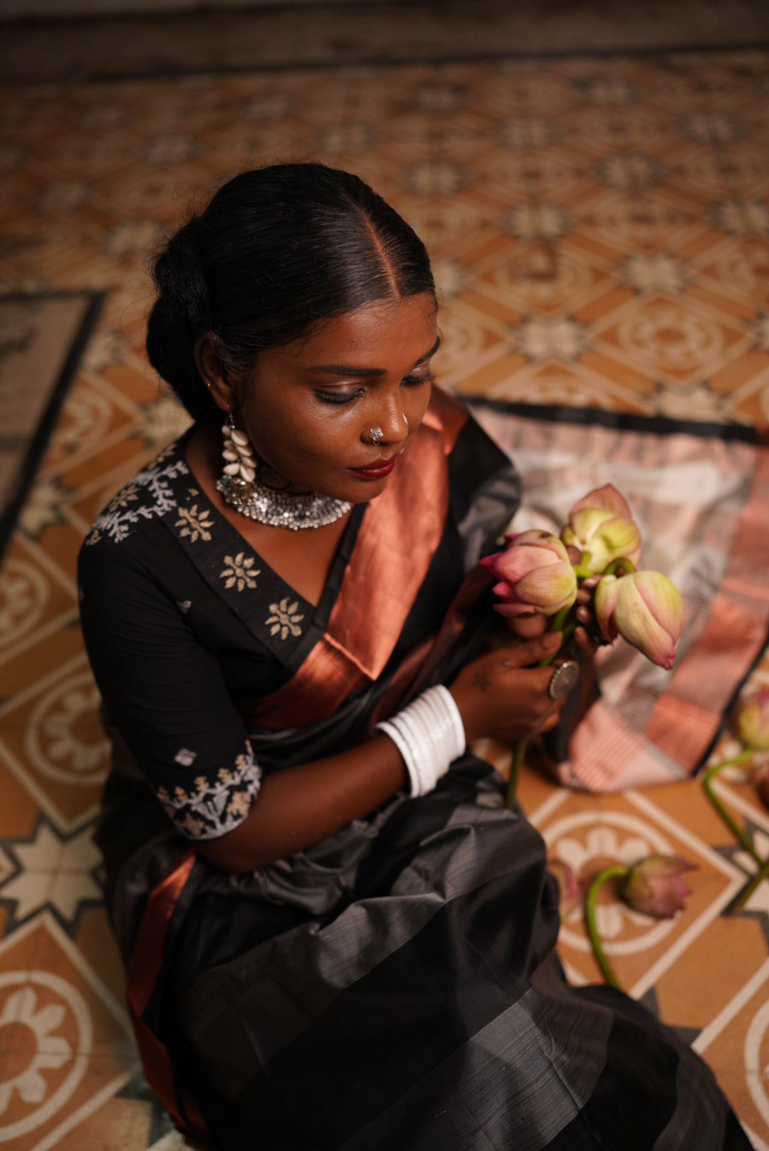 BLACK & COPPER GOROD (SAREE)