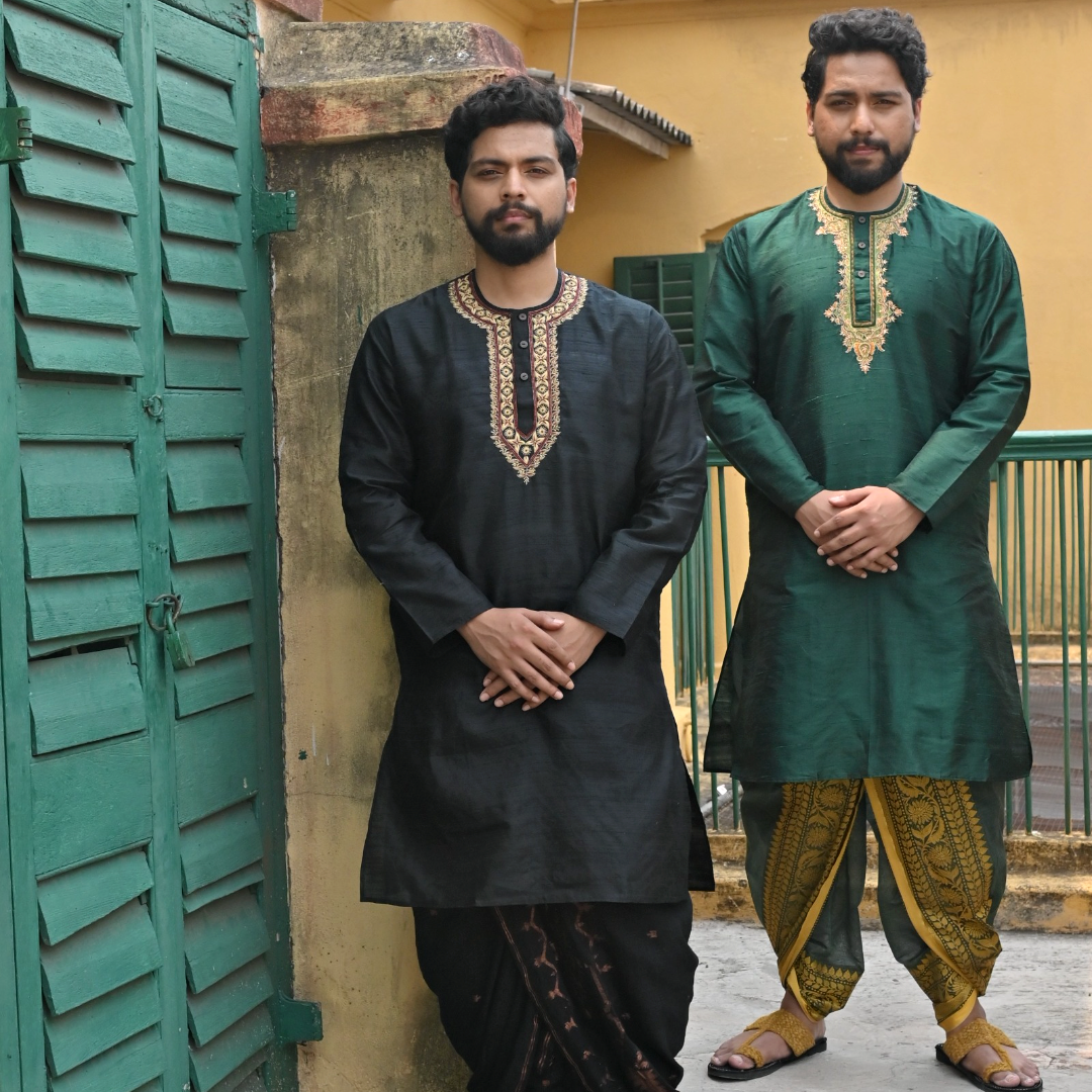 Black Zardousi Kurta