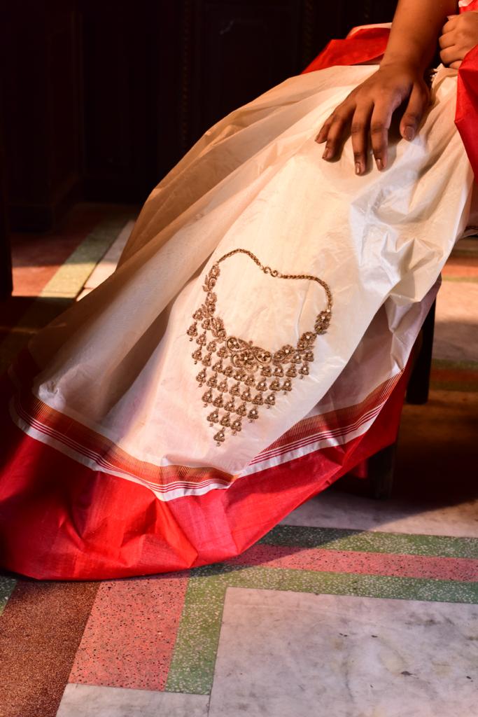 WIDE RED PAAR ALL JEWELLERY GOROD (SAREE)