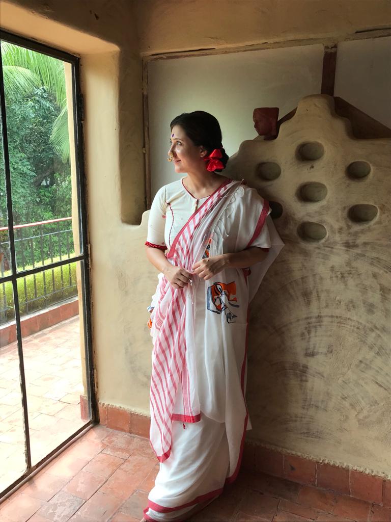 HANDWOVEN JAMDANI DURGA FACE (SAREE)
