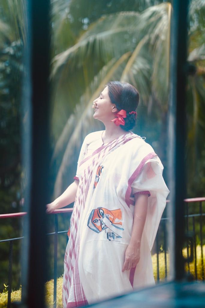HANDWOVEN JAMDANI DURGA FACE (SAREE)