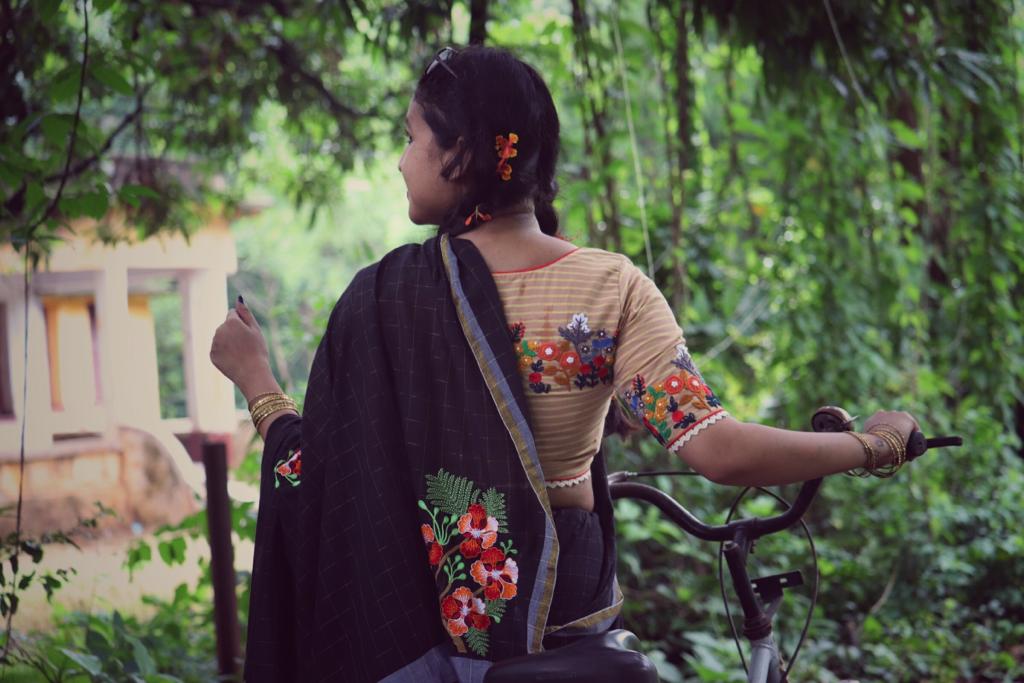 BLACK KRISHNACHURA SAREE