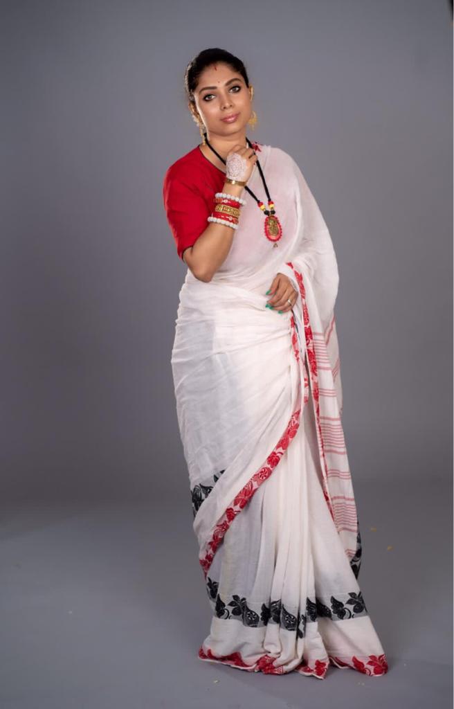 SHANTIPURI PADMA SANKHA SAREE