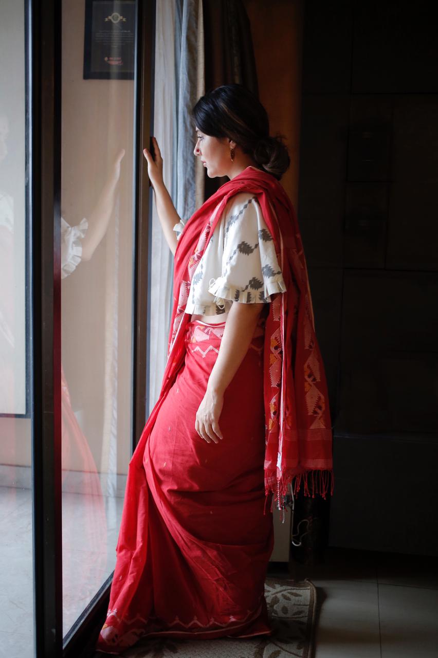 RANGA JAWBA JAMDANI SAREE