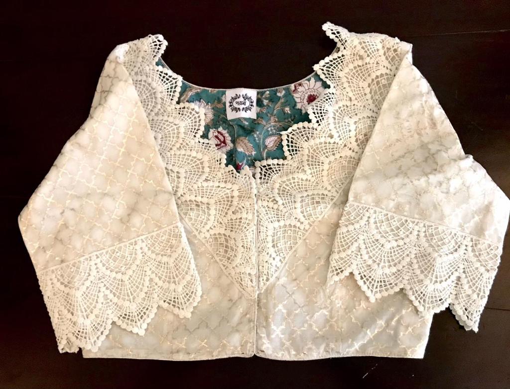 WHITE CHANDERI LACE