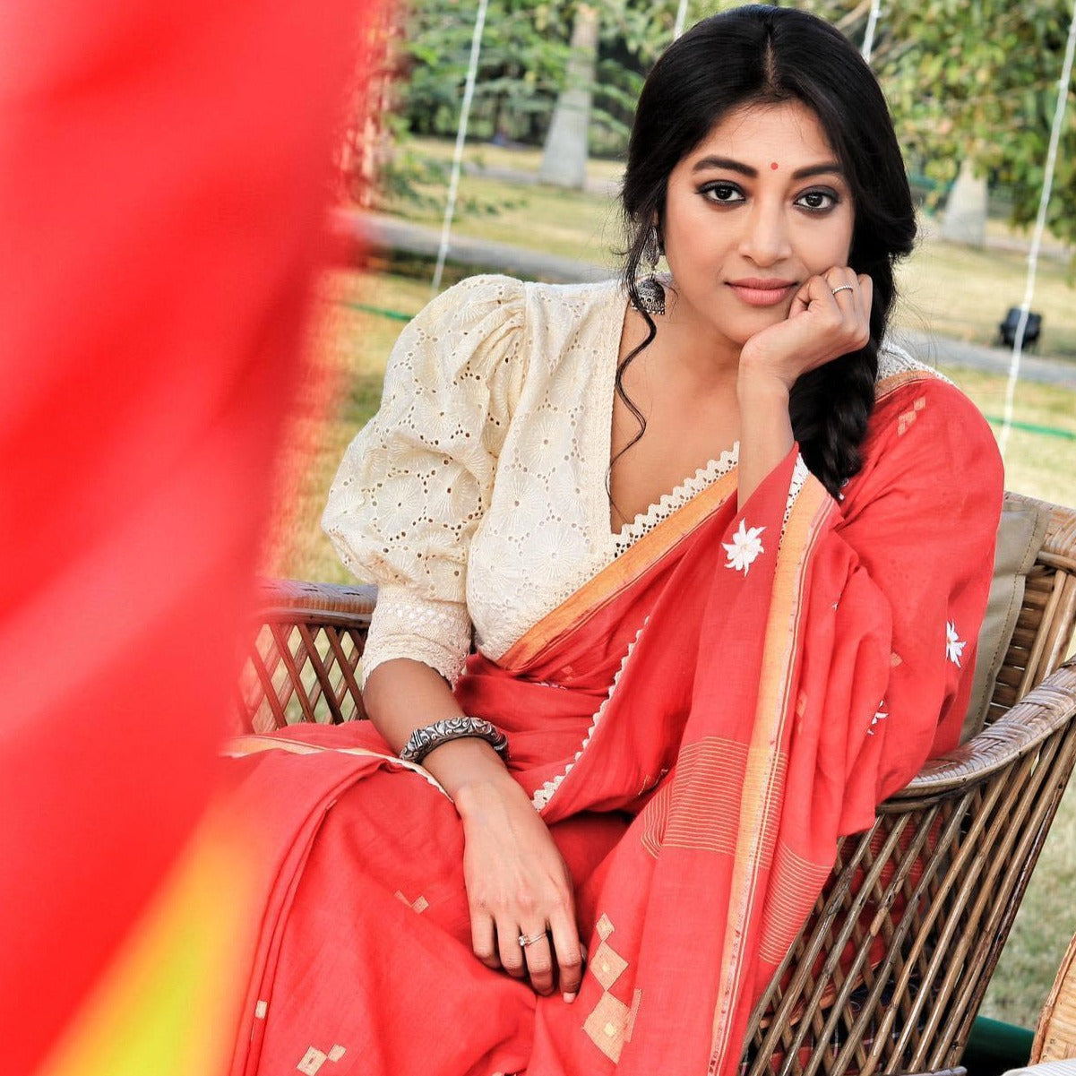 LAAL SHIULI SAREE