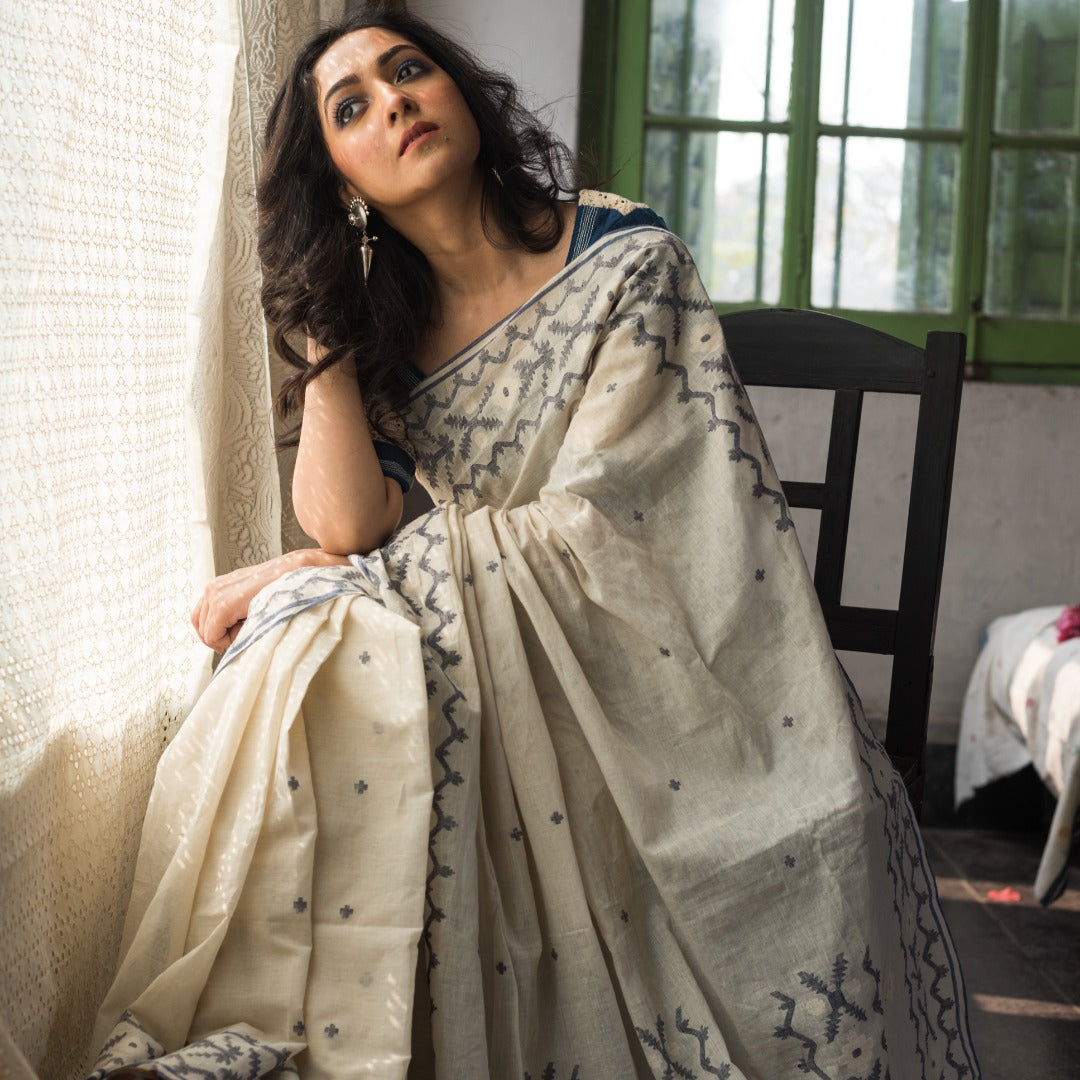 JASMINE WHITE SAREE