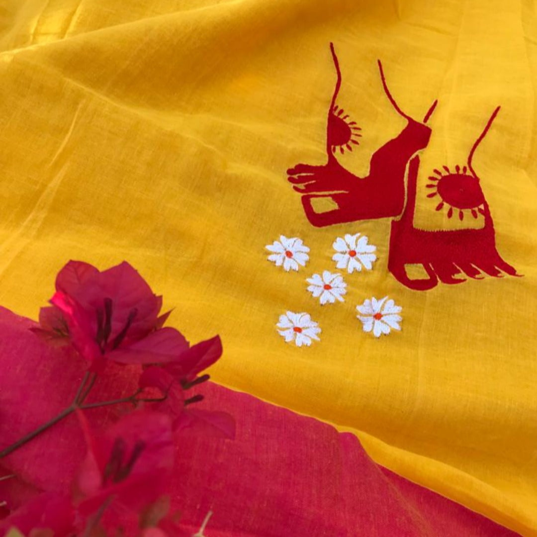 AALTA FEET YELLOW SAREE