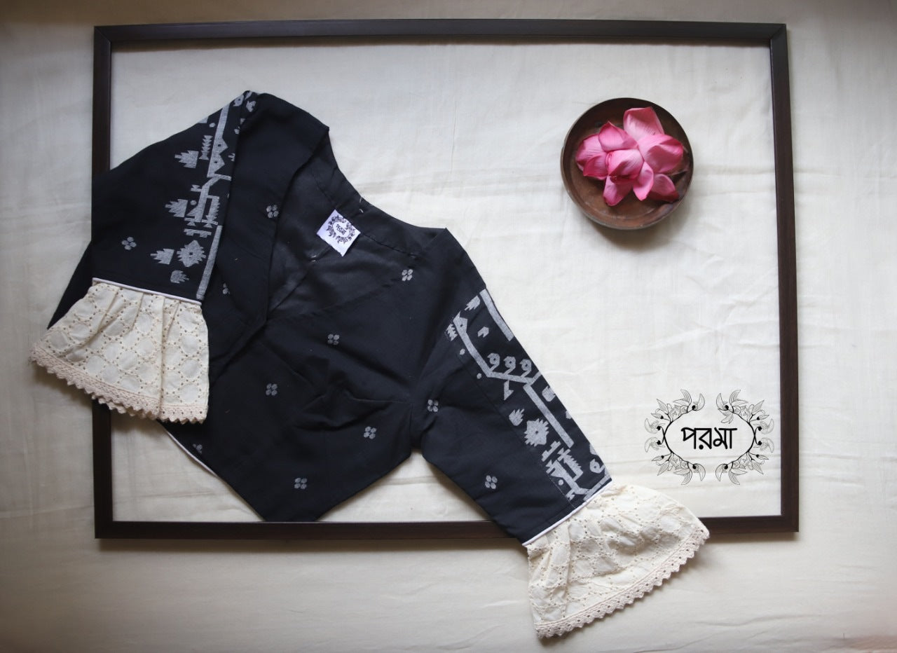 BLACK JAMDANI HAKOBA SLEEVES