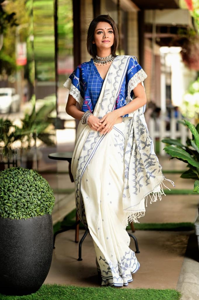 BLUE CHECK MINI KAFTAN