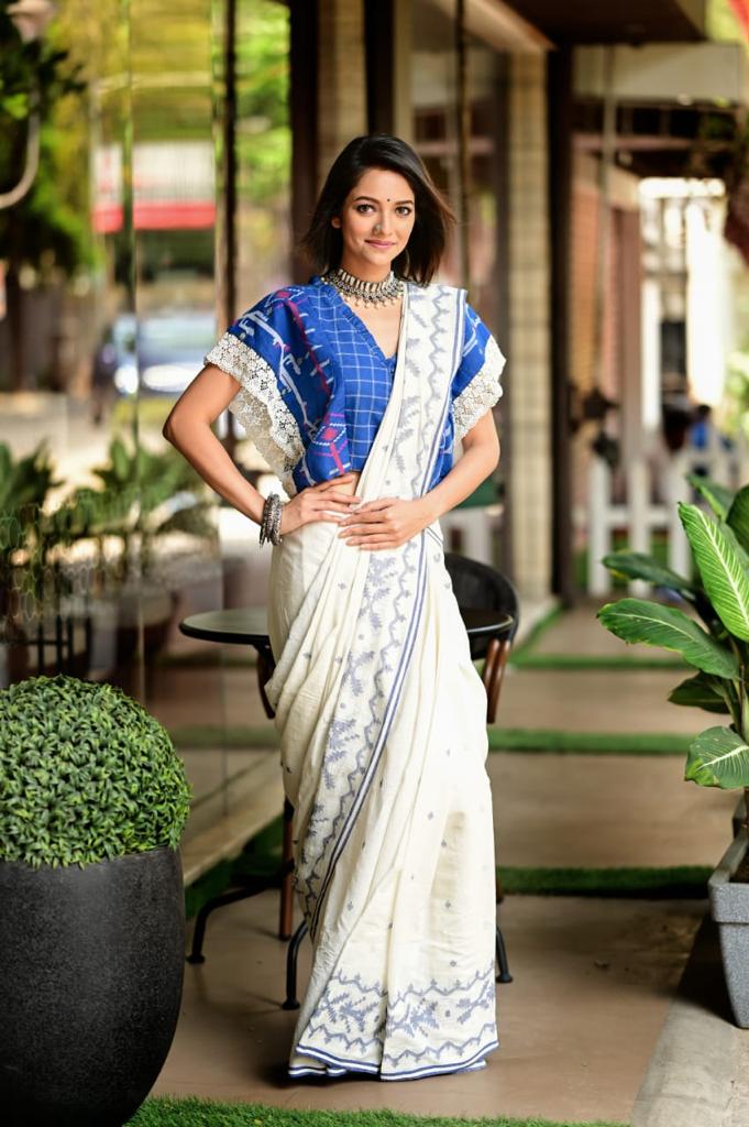 BLUE CHECK MINI KAFTAN