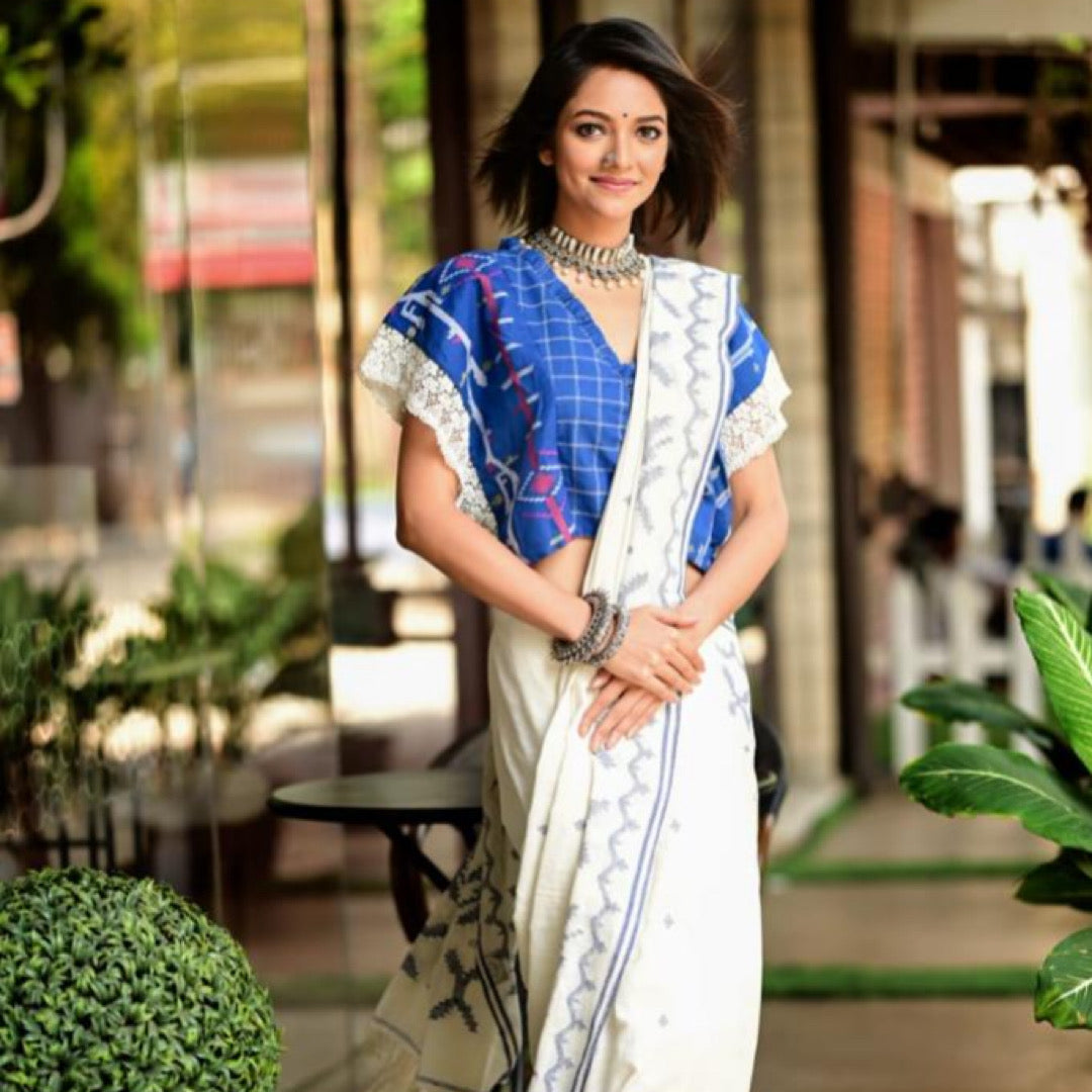 BLUE CHECK MINI KAFTAN