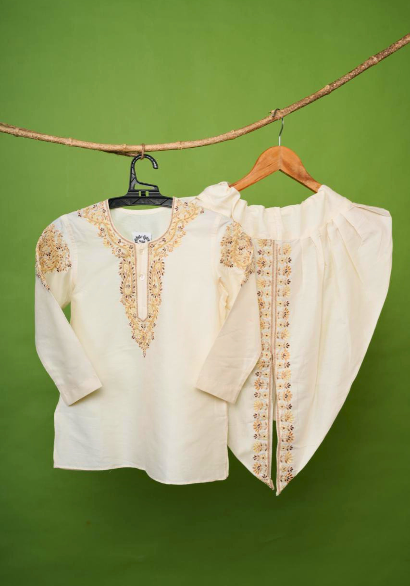 RAJANIGANDHA IVORY KURTA DHUTI SET