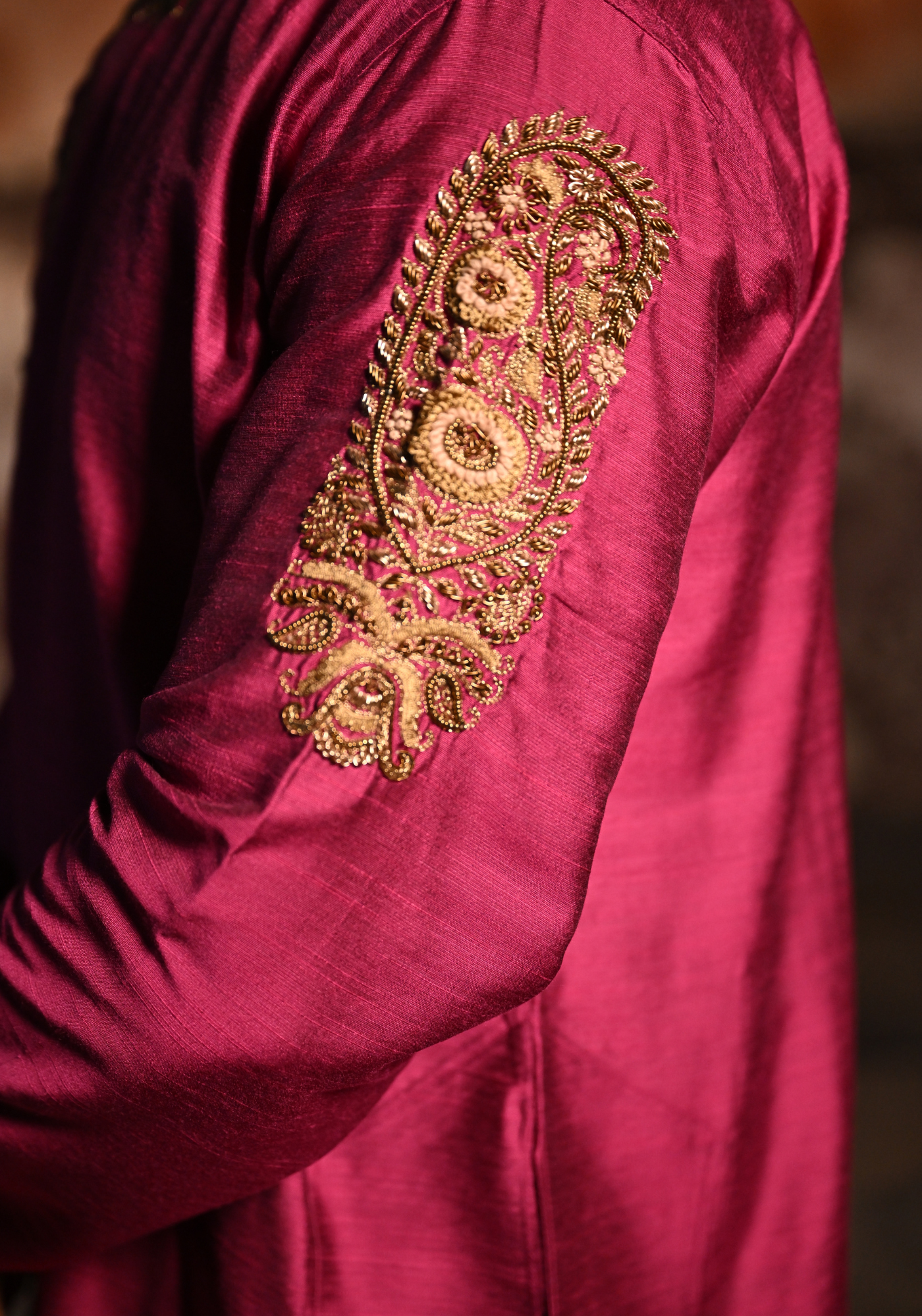 BASHOR GOLAP MAGENTA KURTA