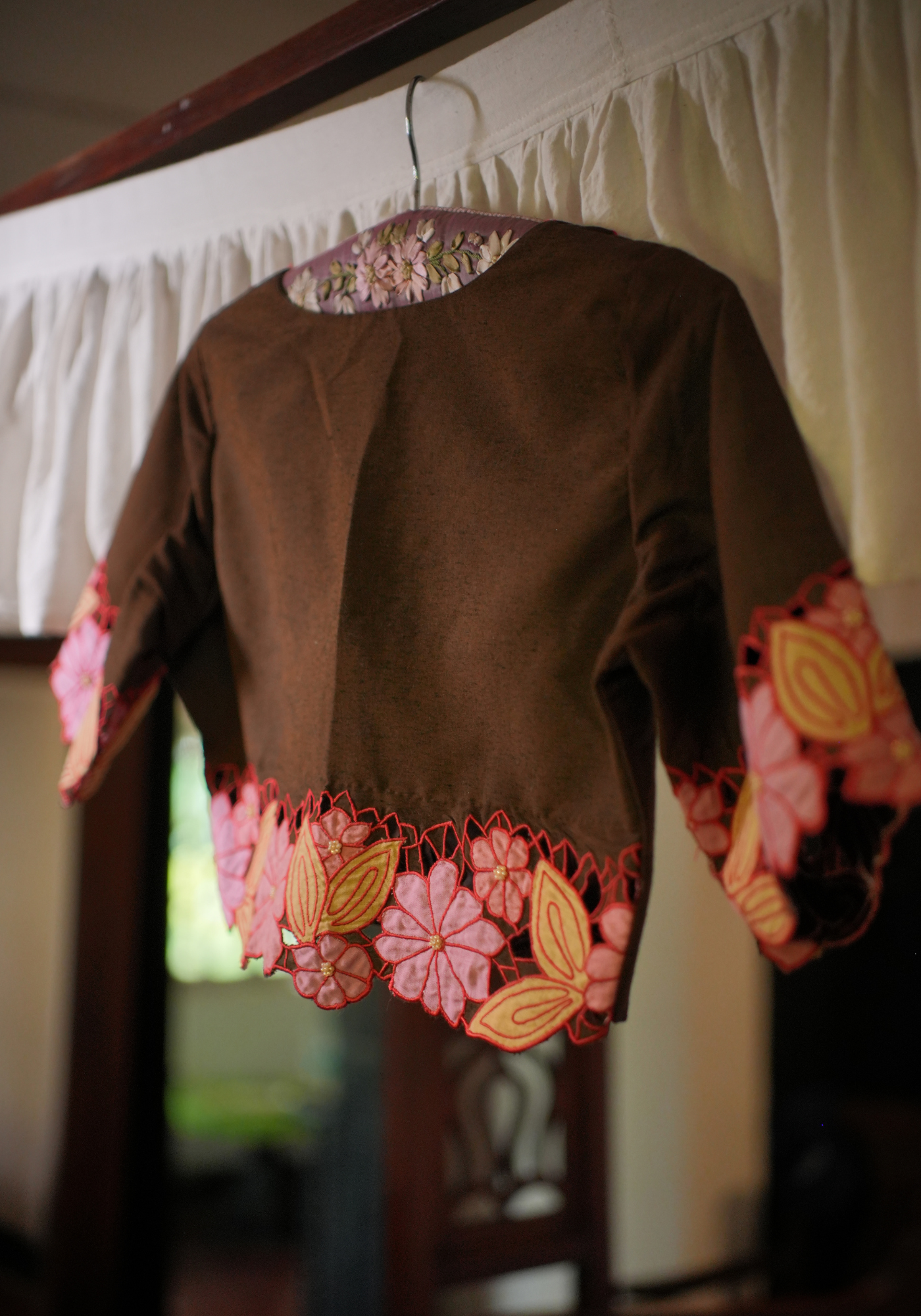 BROWN CUTWORK MADHABILATA BLOUSE