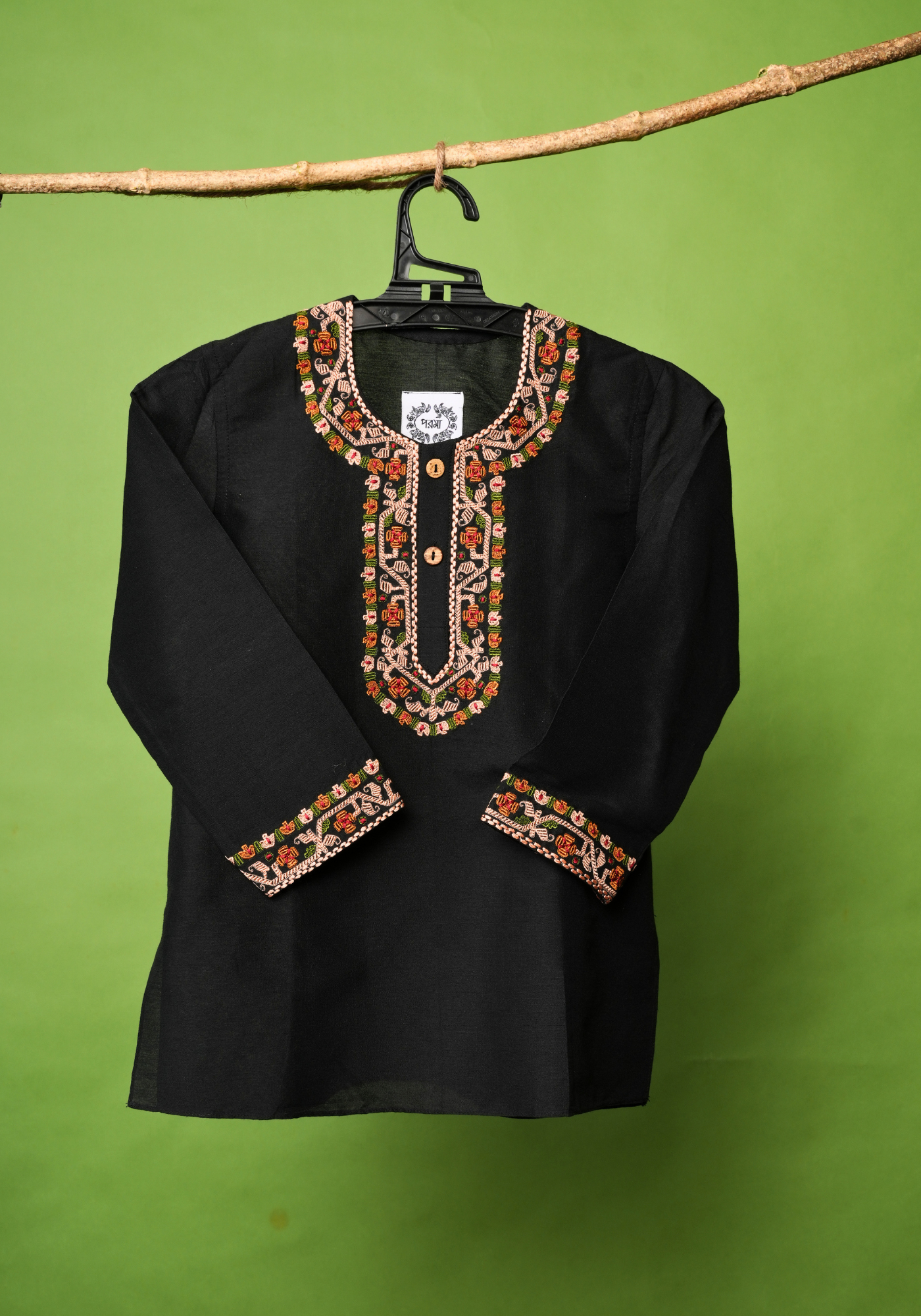 SHANAI JAMDANI KAAJ KURTA DHUTI SET