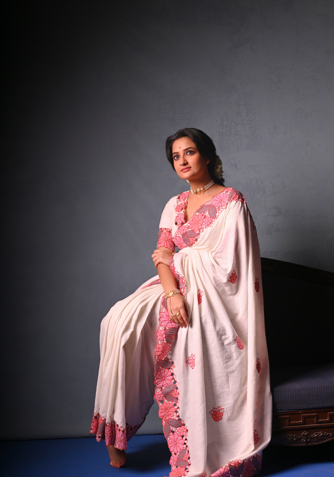 SHADA CUTWORK MADHABILATA SAREE