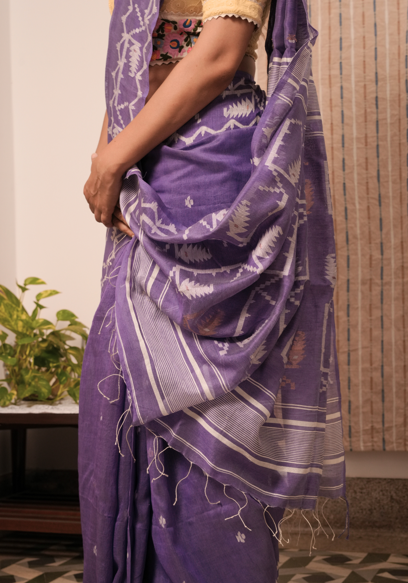 JAKARANDA LAVENDER JAMDANI SAREE