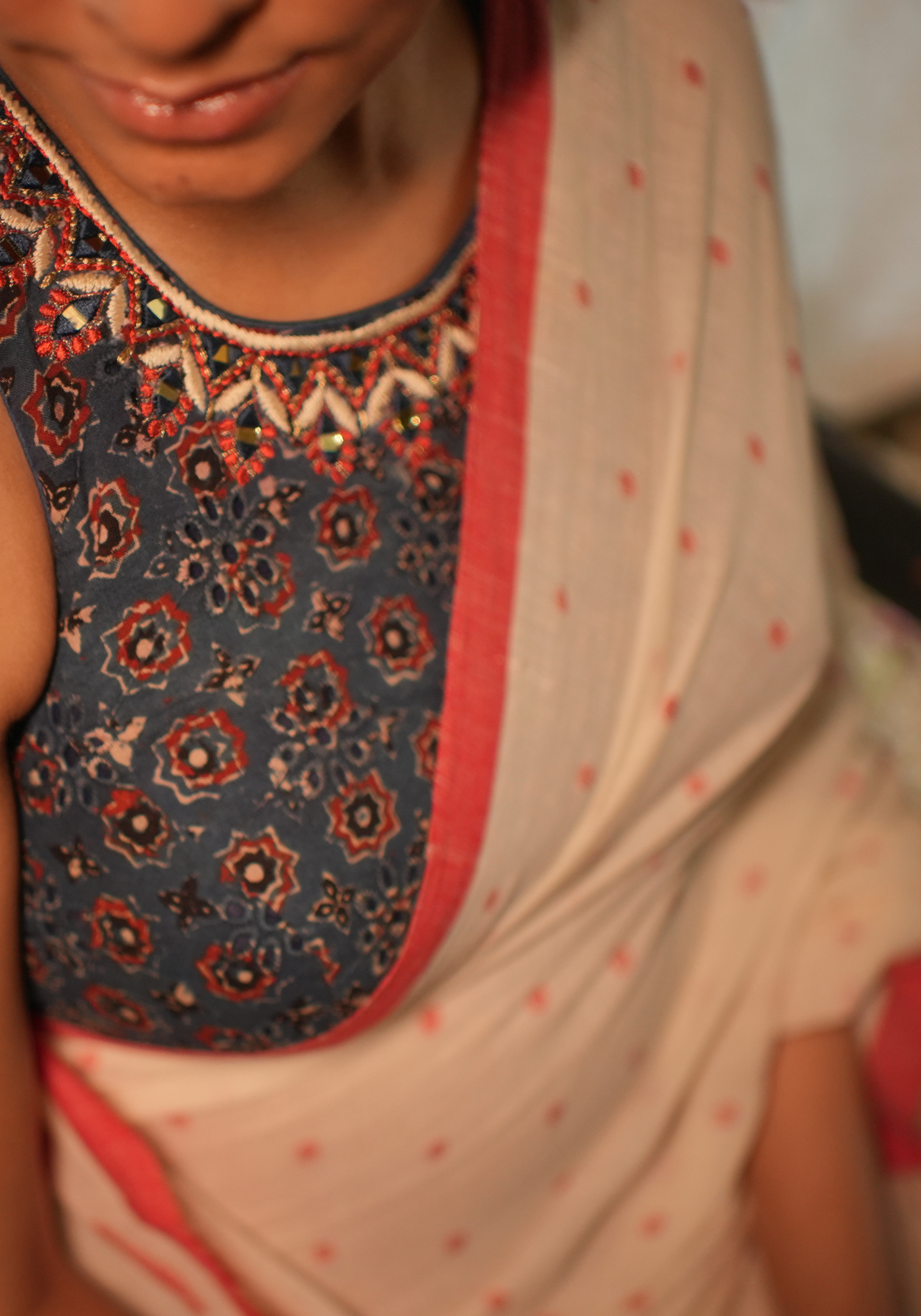 NEEL AJRAKH MIRROR BLOUSE