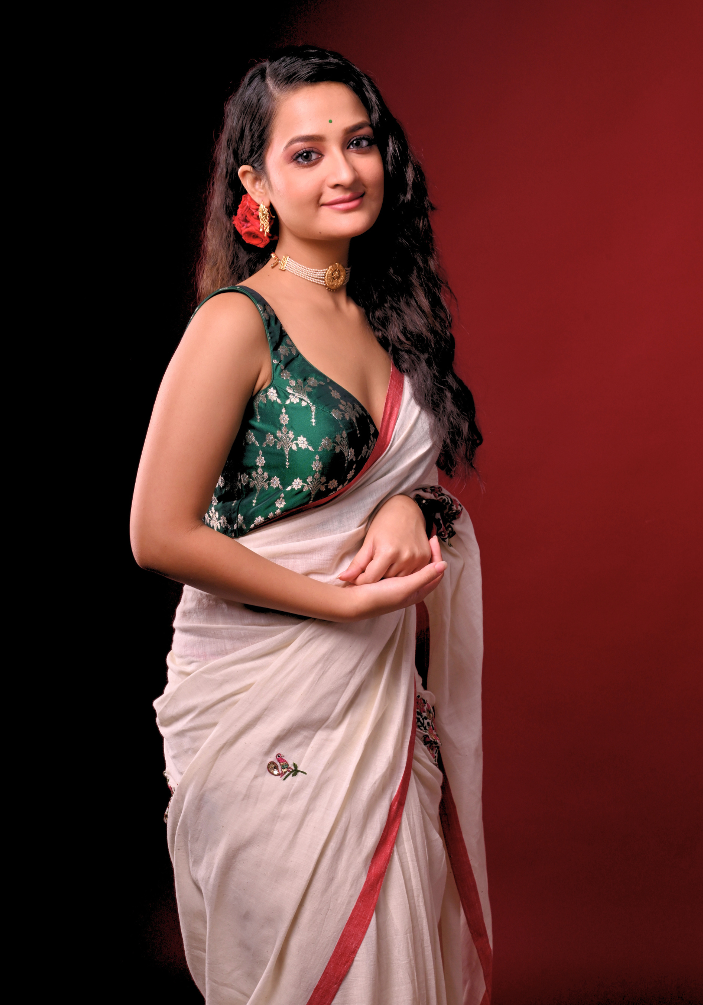 PANNA SLEEVELESS BROCADE BLOUSE