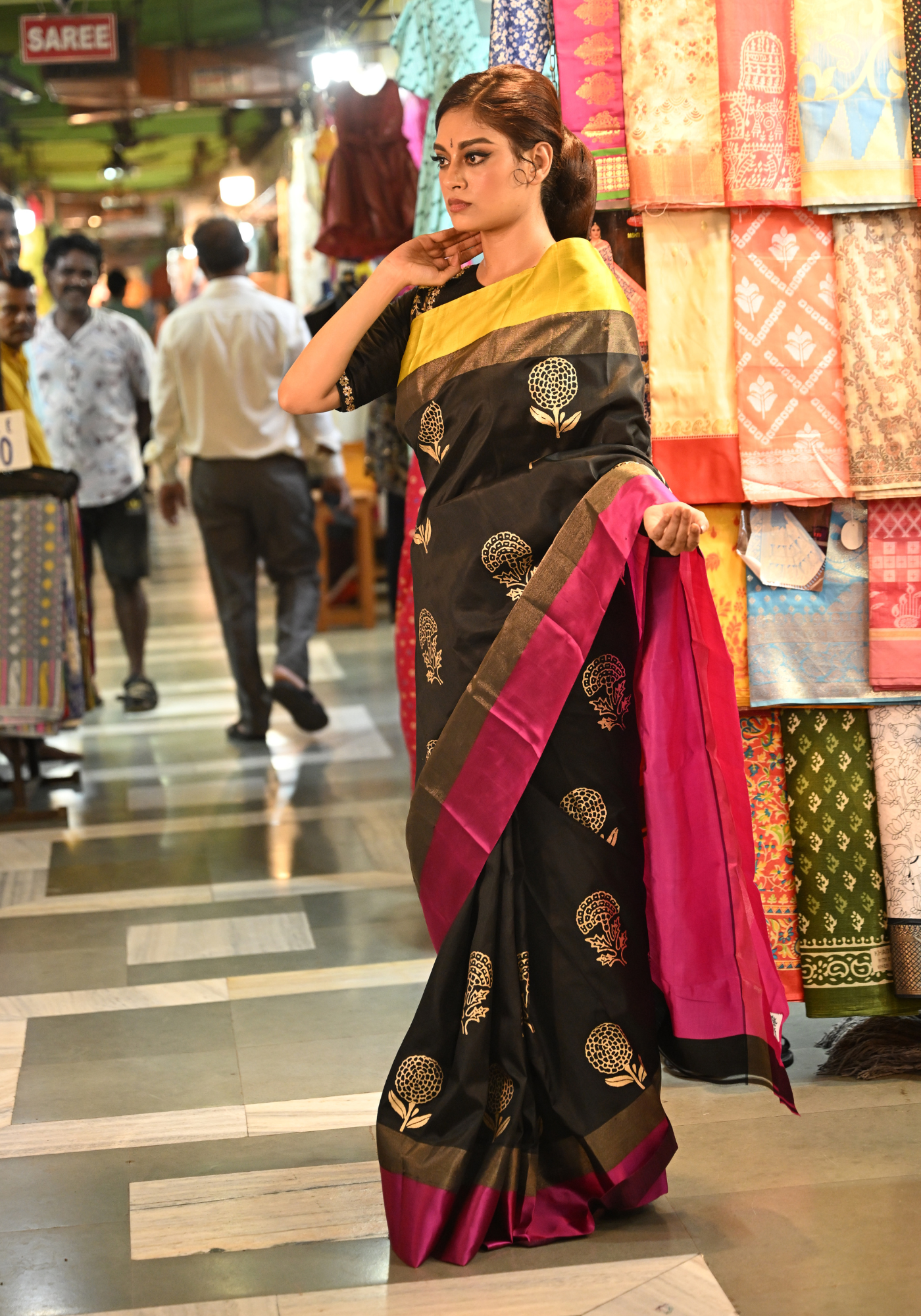 BLACK MARIGOLD GOROD SAREE