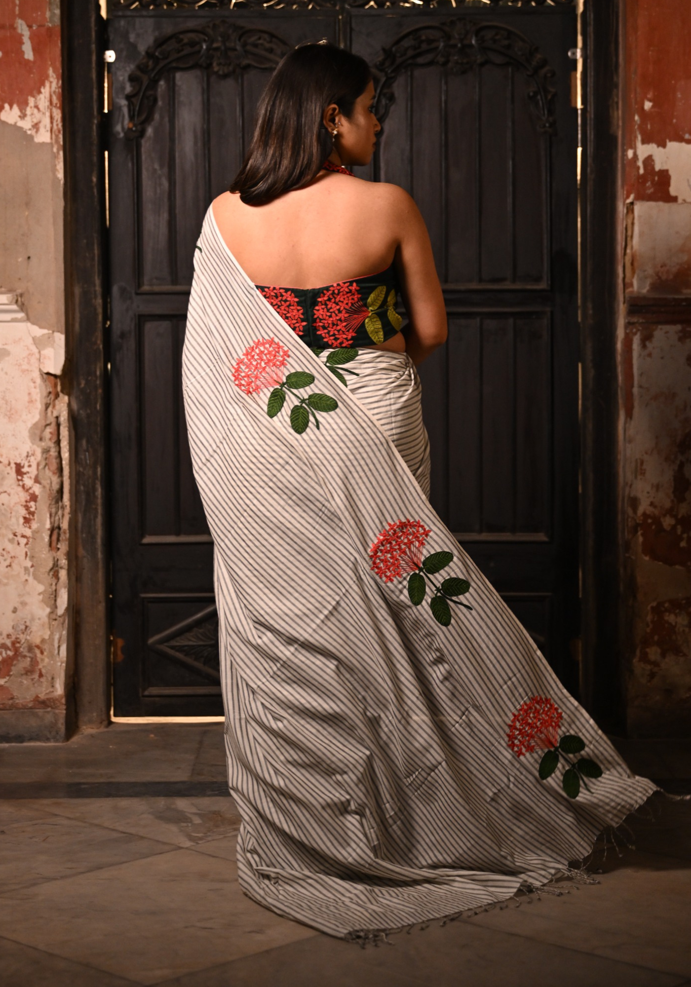 STRIPED RONGON SAREE