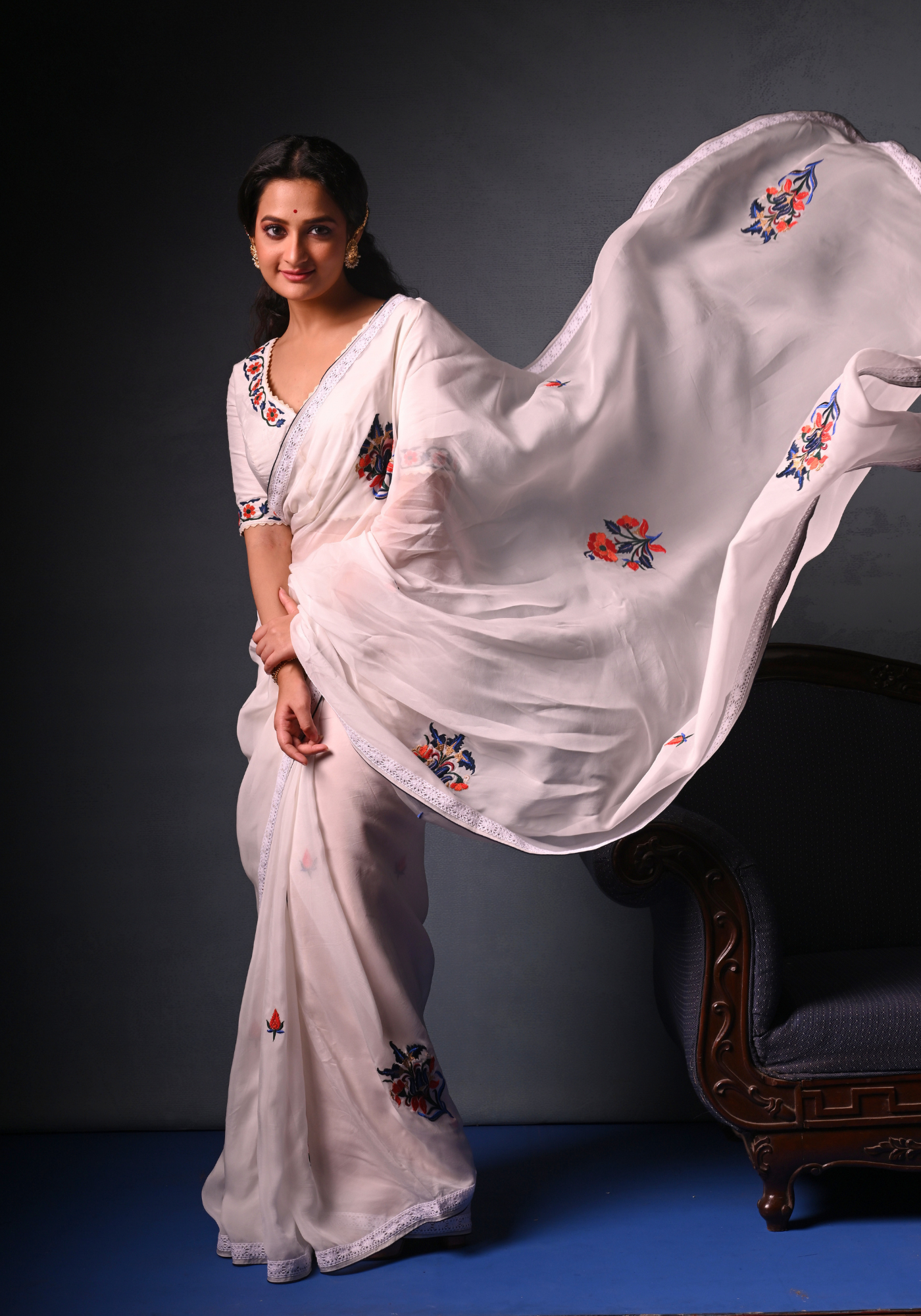 JAIPUR TILE ORGANZA SAREE