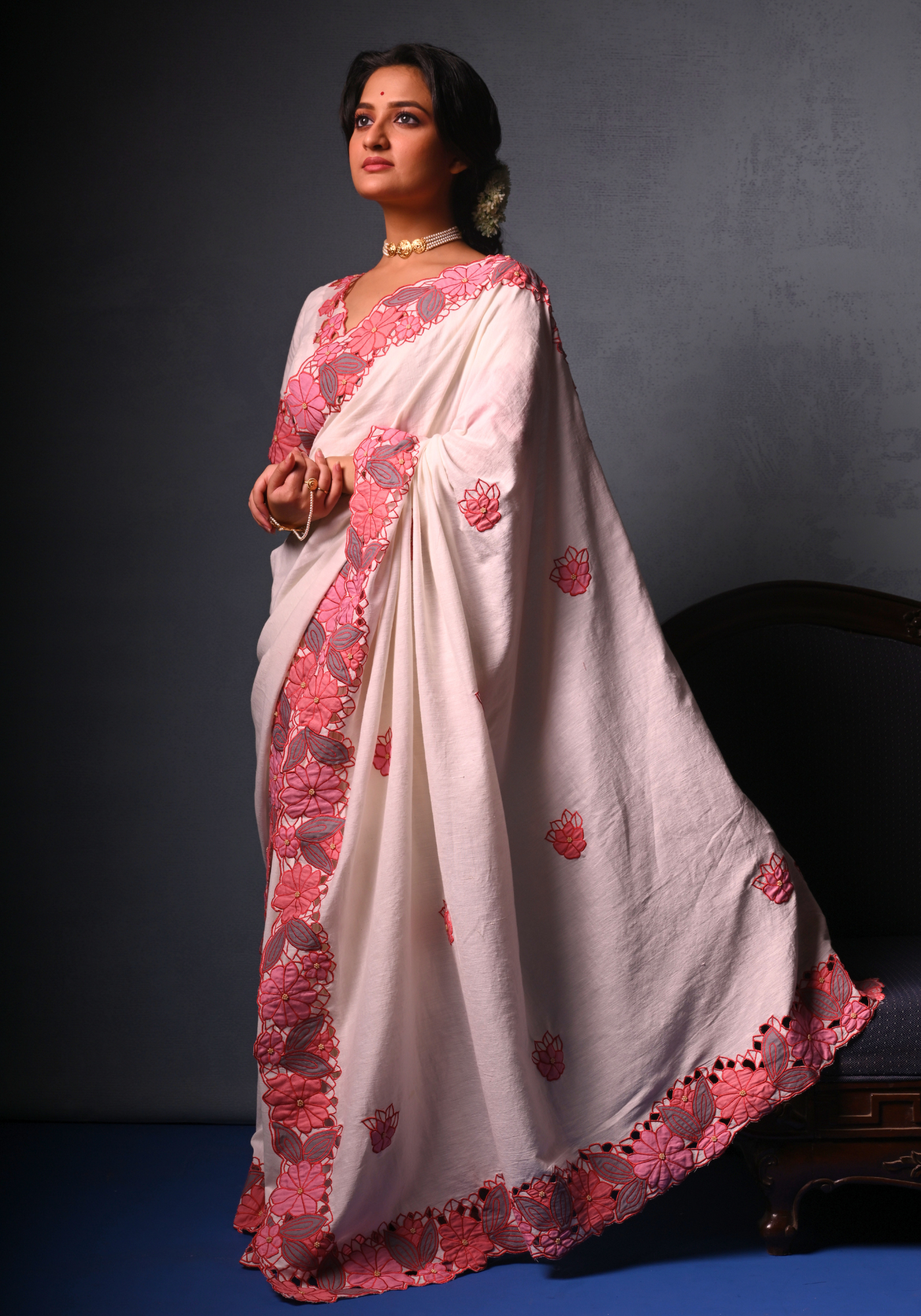 SHADA CUTWORK MADHABILATA SAREE