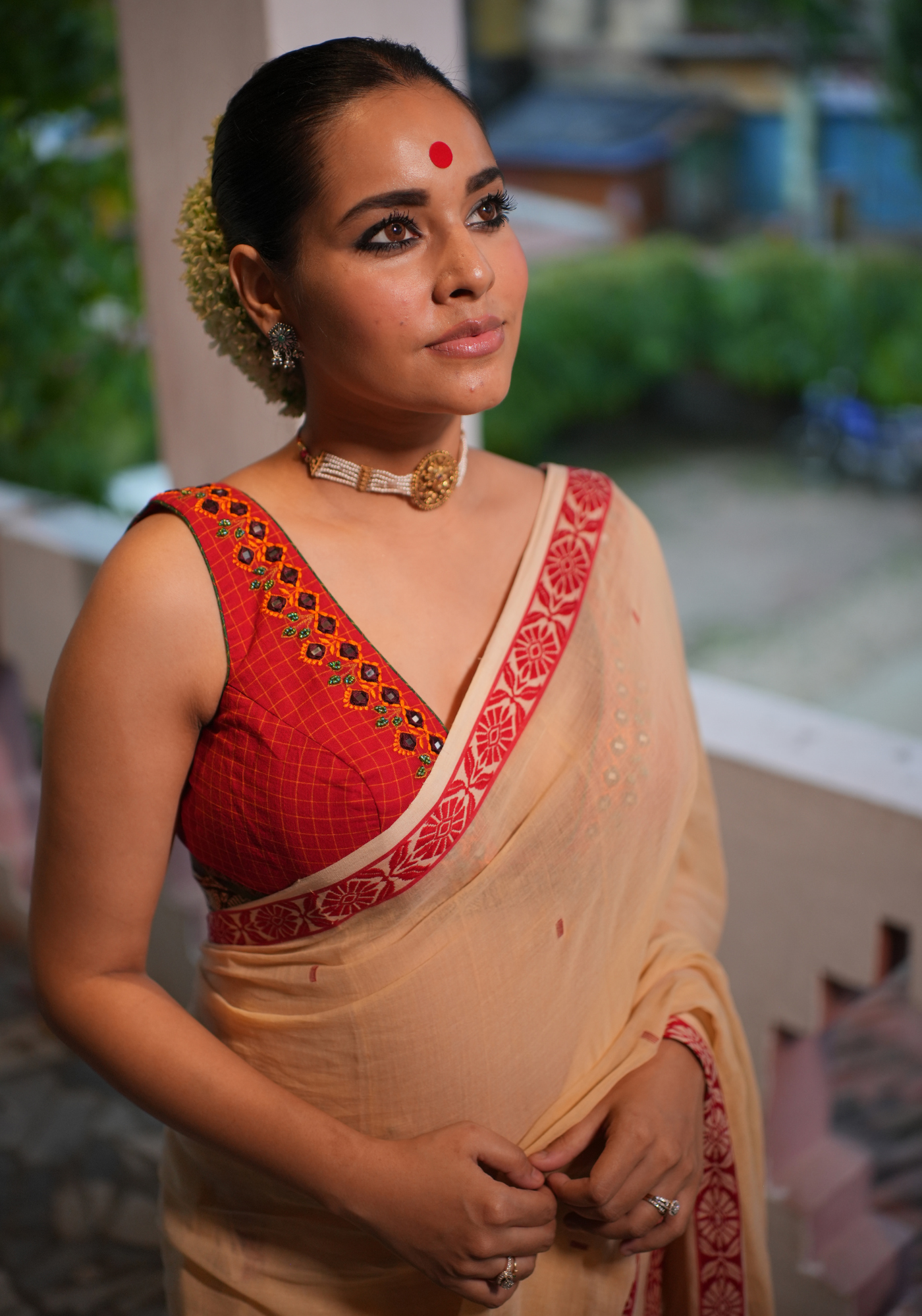 DIVYA RED CHECKS BLOUSE