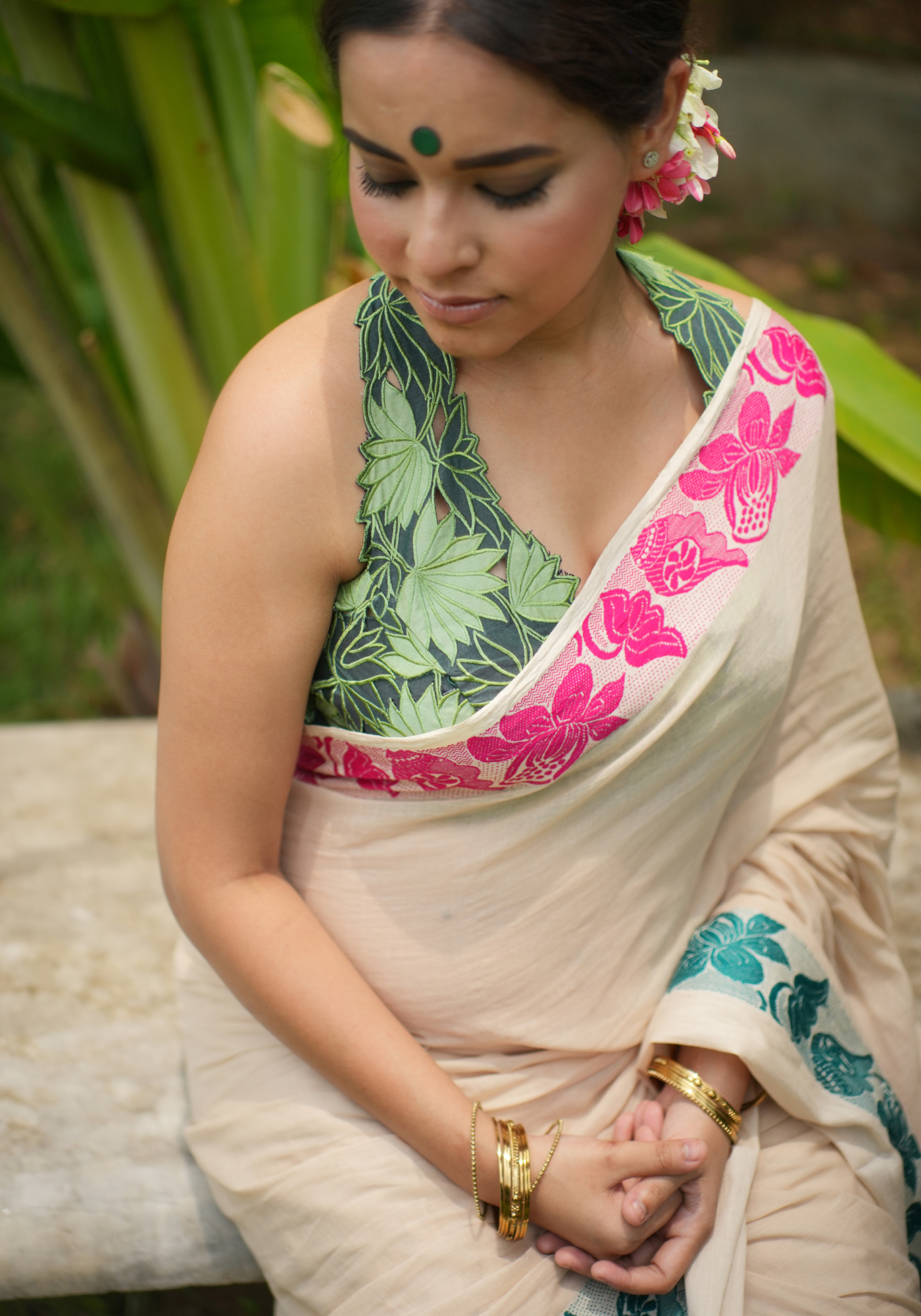 CHANDAN PADMA SHANKHA SAREE