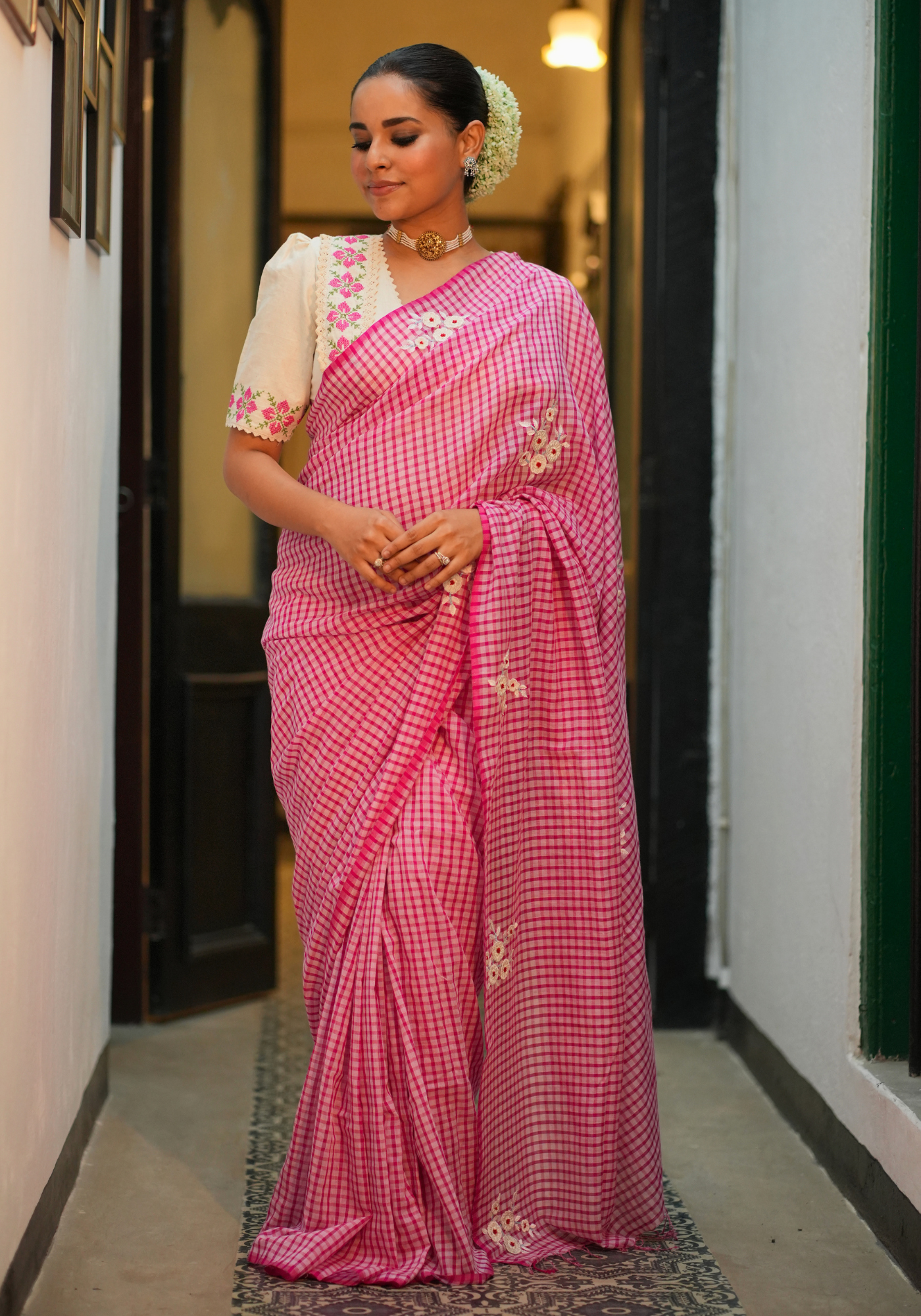 SAKURA GINGHAM SAREE