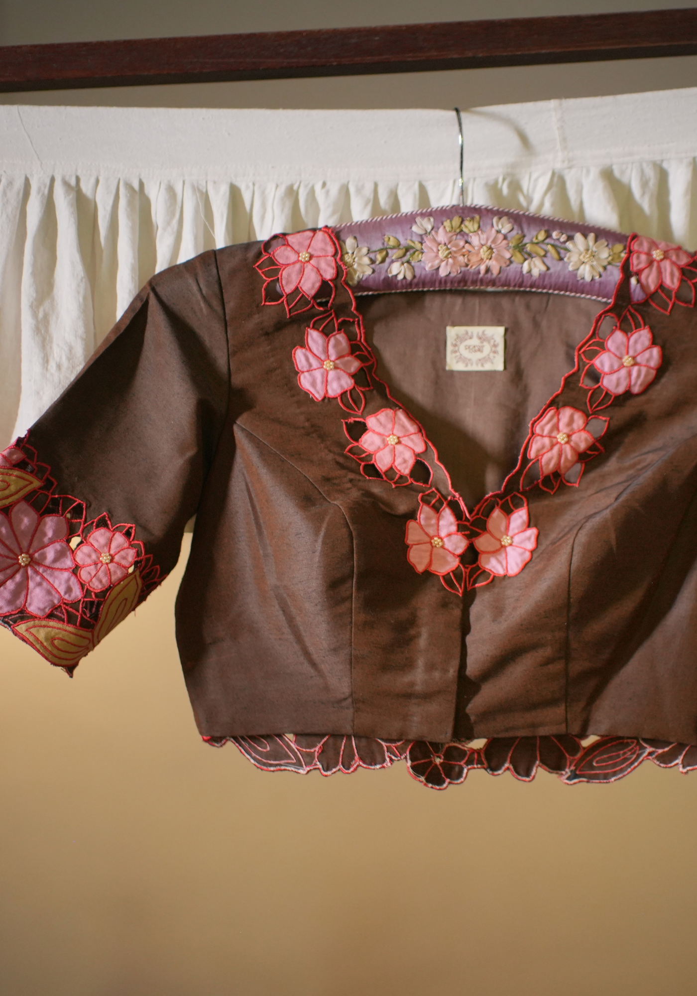 BROWN CUTWORK MADHABILATA BLOUSE