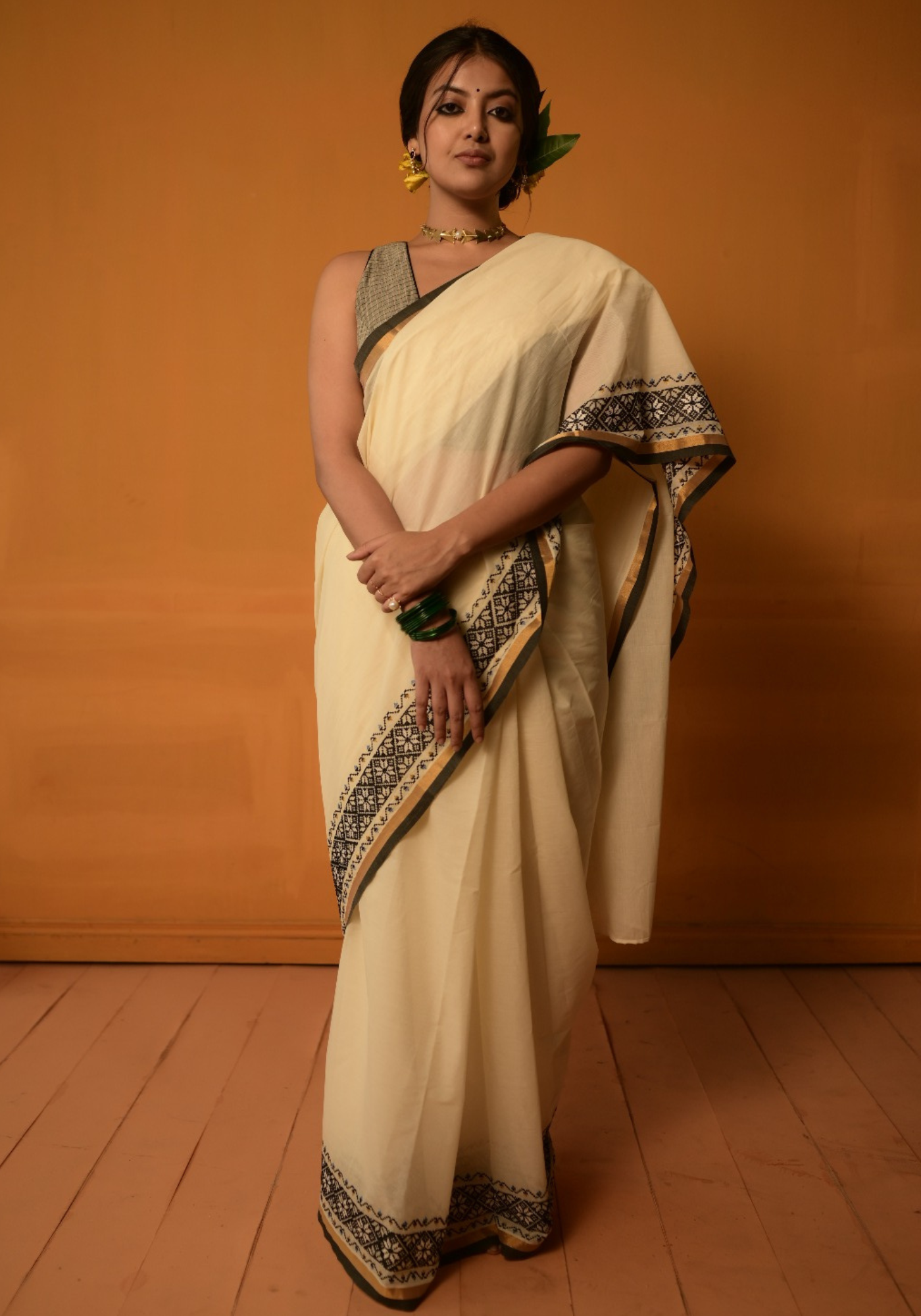 SHADA TILE BORDER SAREE