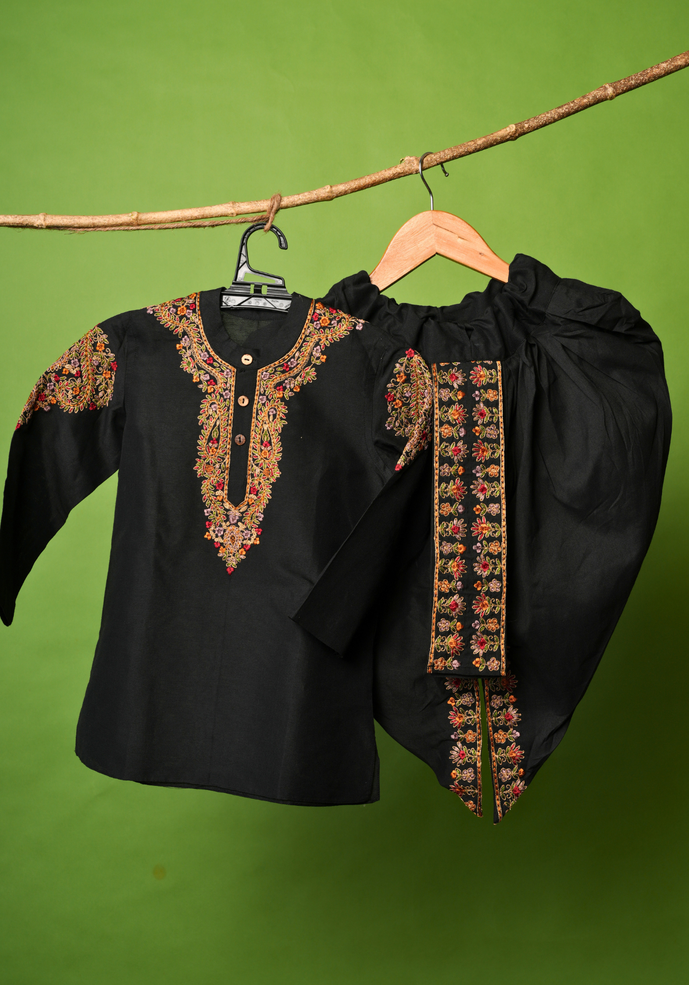 KASHMIRI SHAWL KURTA DHUTI SET